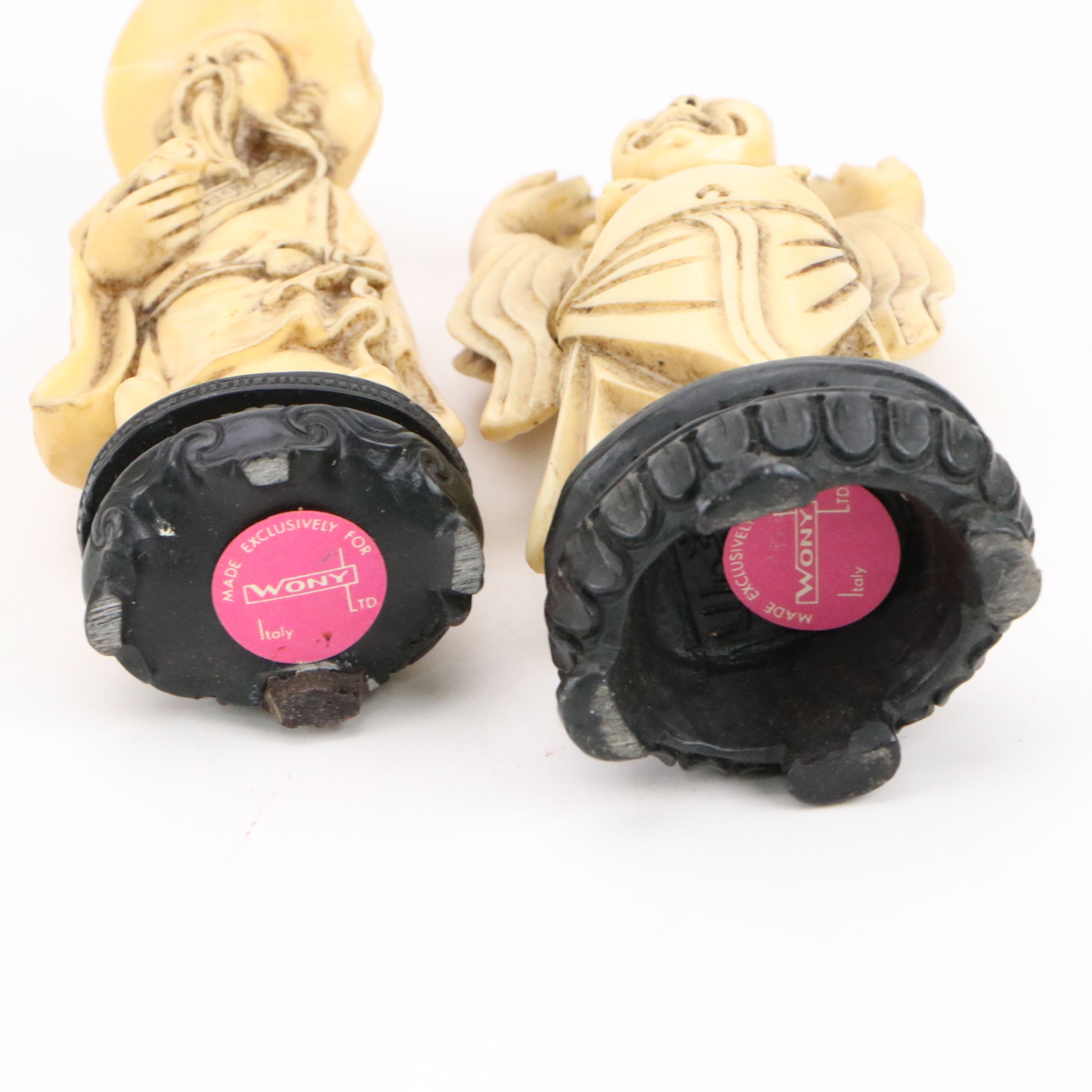 Italian Wony Chinoiserie Figures with Other Faux Ivory Statuettes