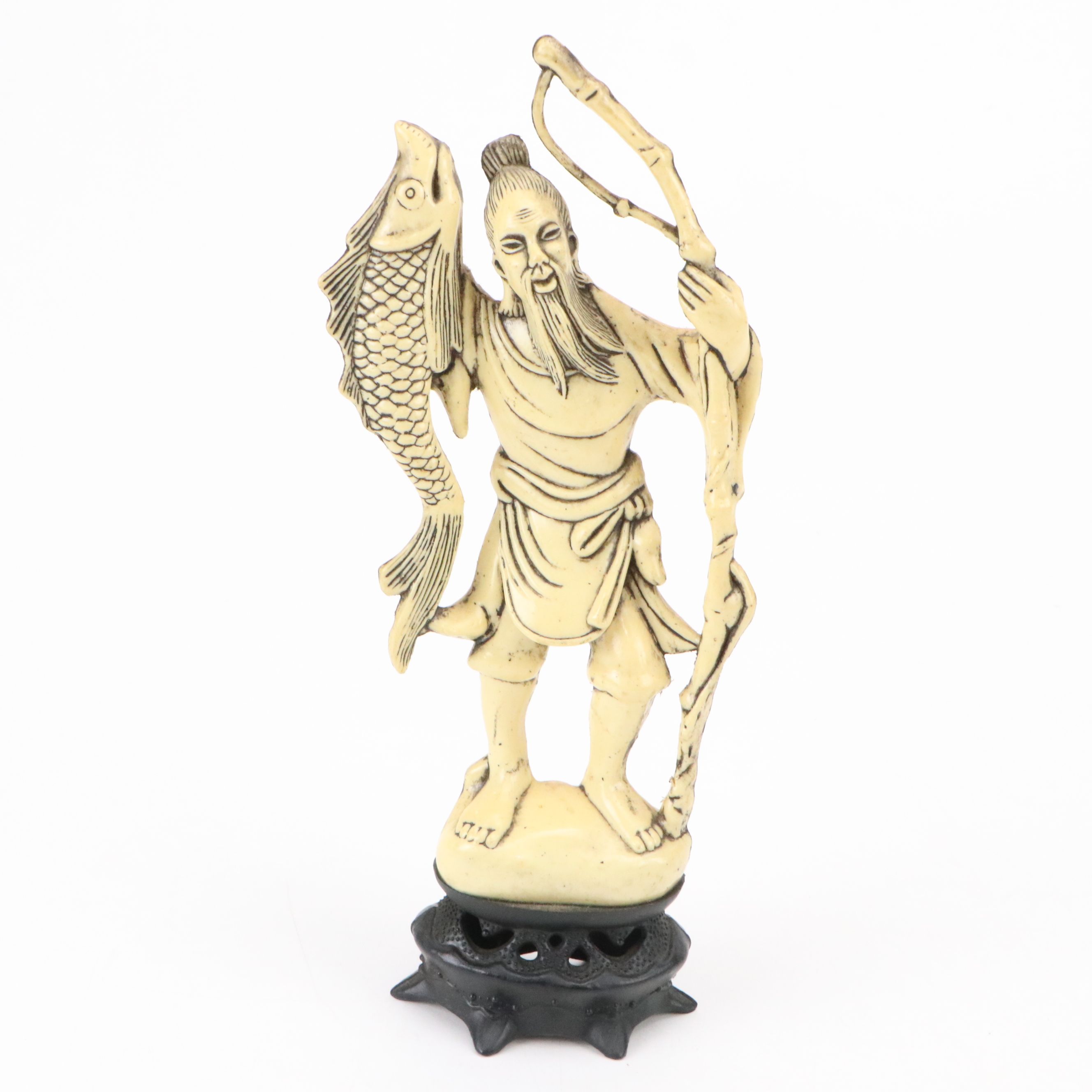 Italian Wony Chinoiserie Figures with Other Faux Ivory Statuettes