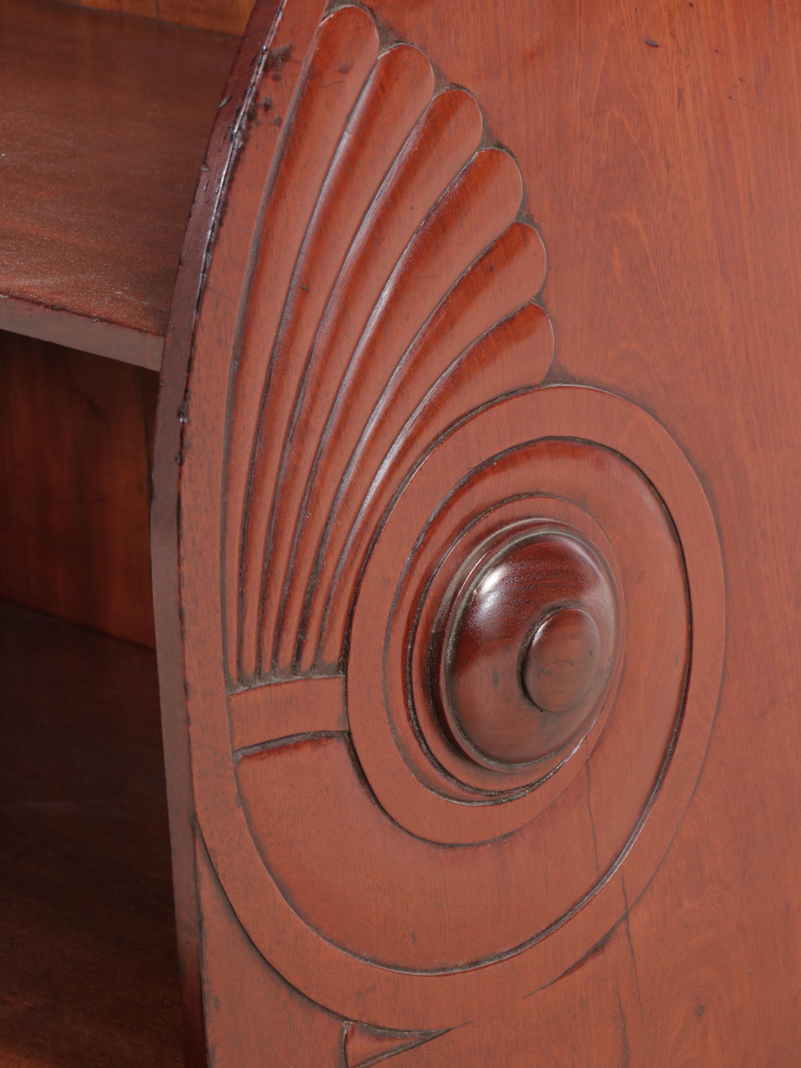 English Regency Style Mahogany Waterfall Bookcase, 19th Century