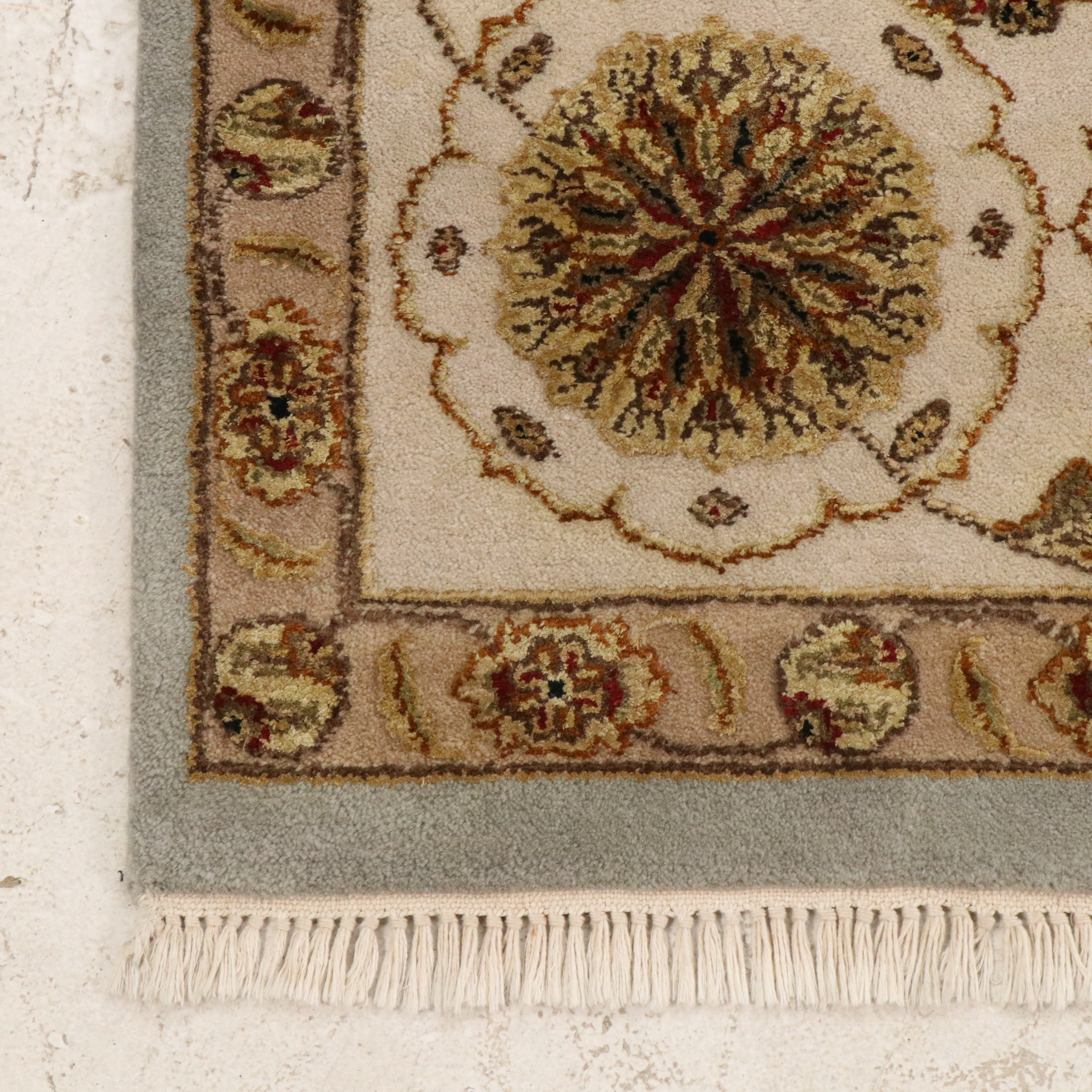 7'10 x 10'6 Hand-Knotted Indian Agra Wool & Silk Area Rug