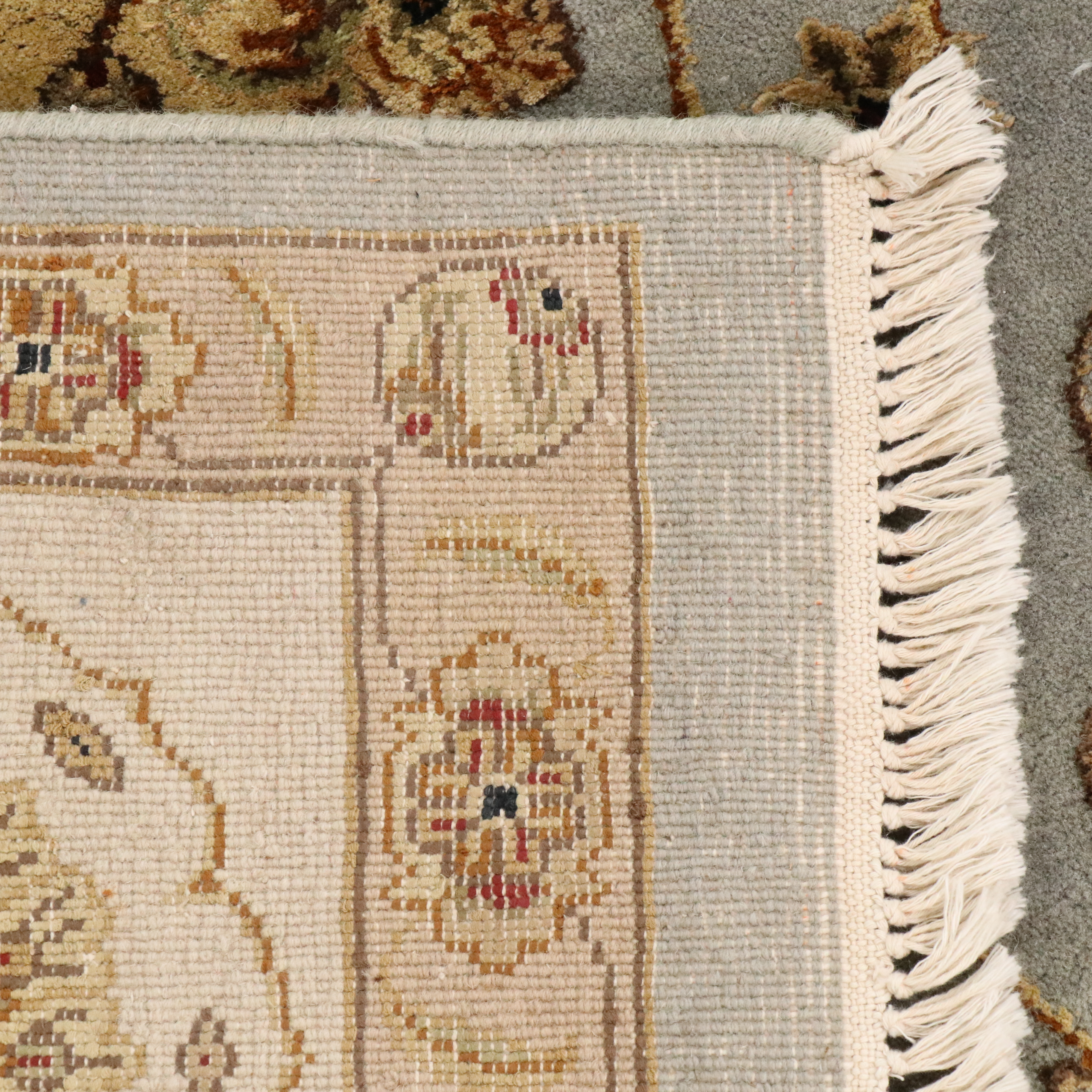 7'10 x 10'6 Hand-Knotted Indian Agra Wool & Silk Area Rug