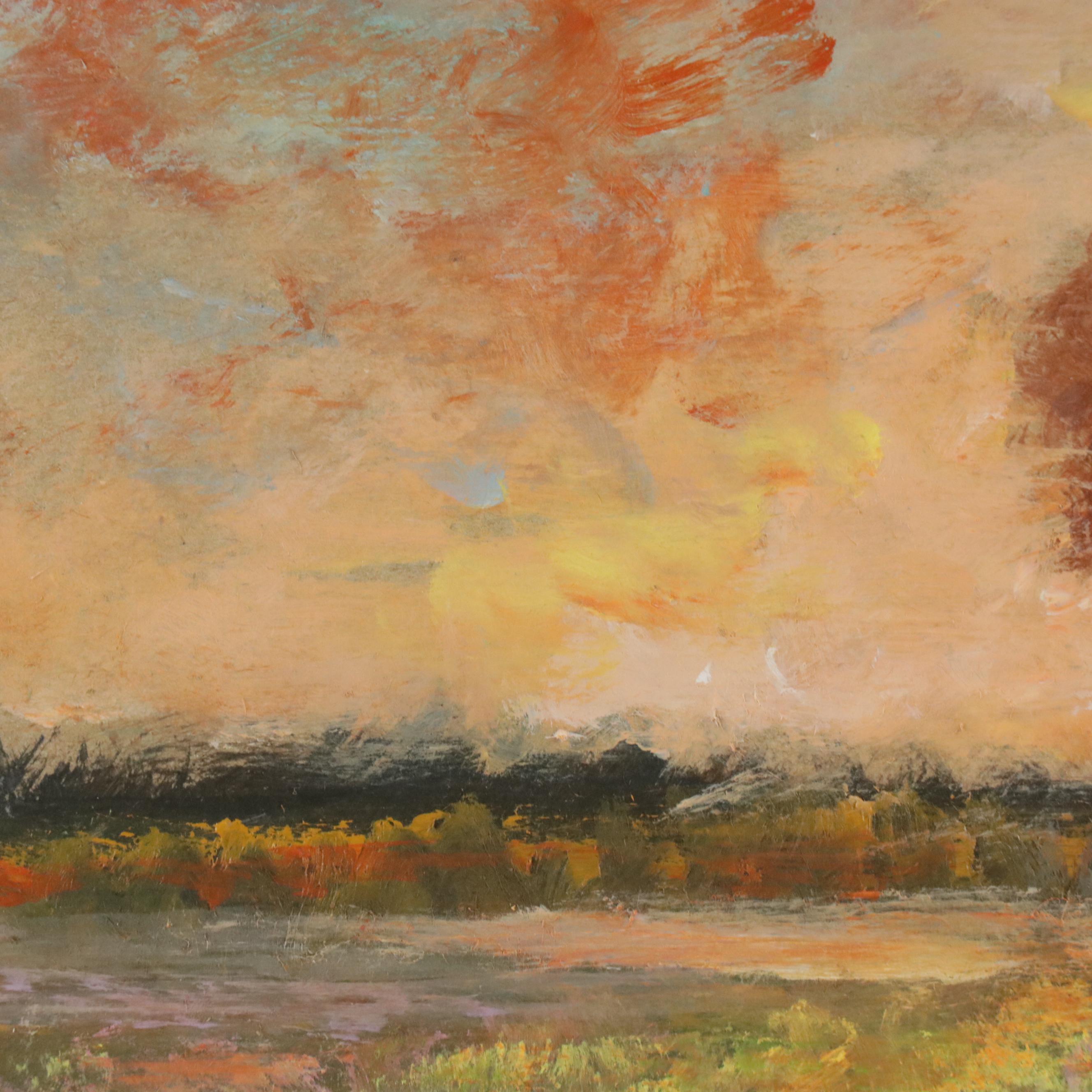 Robert Riddle Baker Landscape Acrylic Painting "Feast at Sunset," 2024