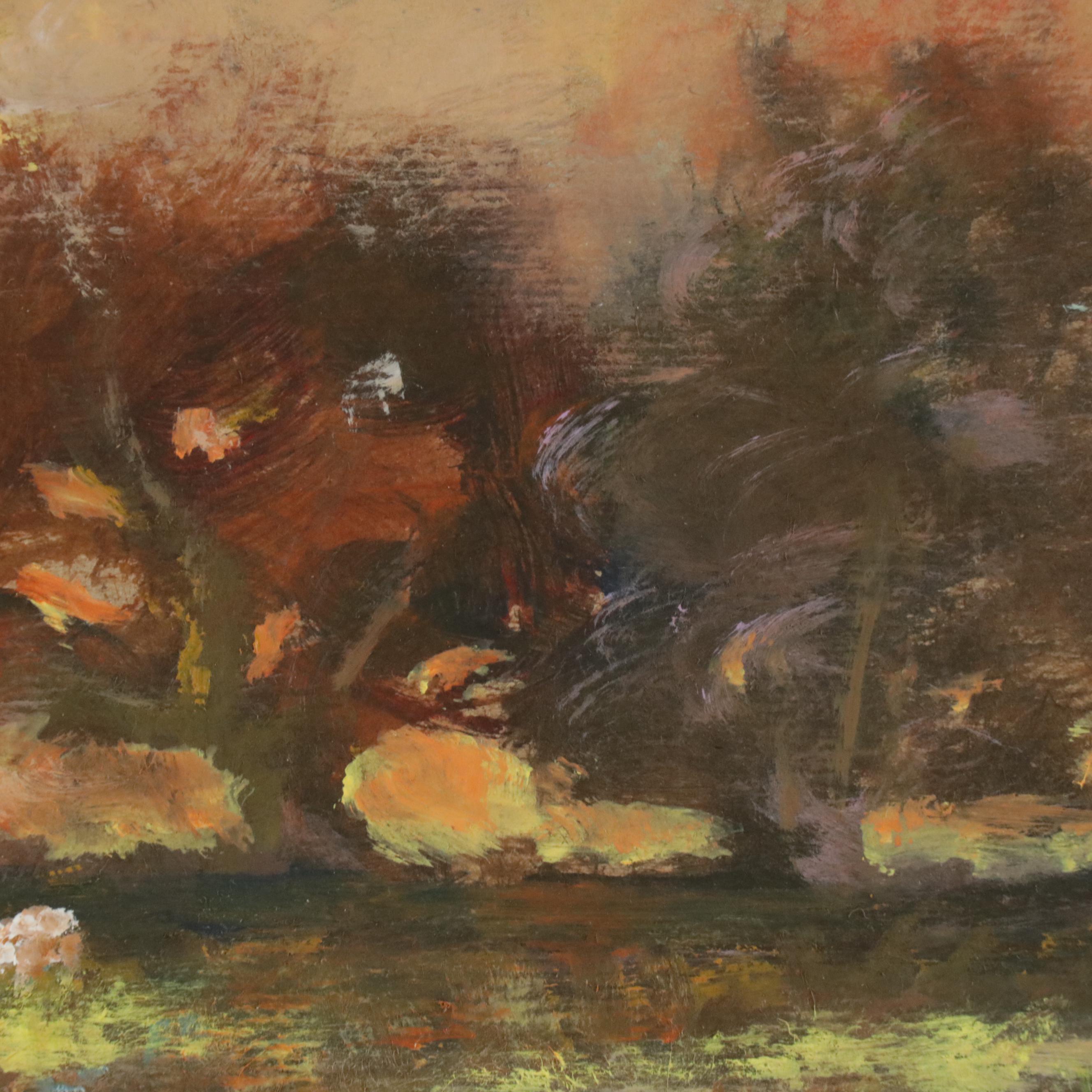 Robert Riddle Baker Landscape Acrylic Painting "Feast at Sunset," 2024