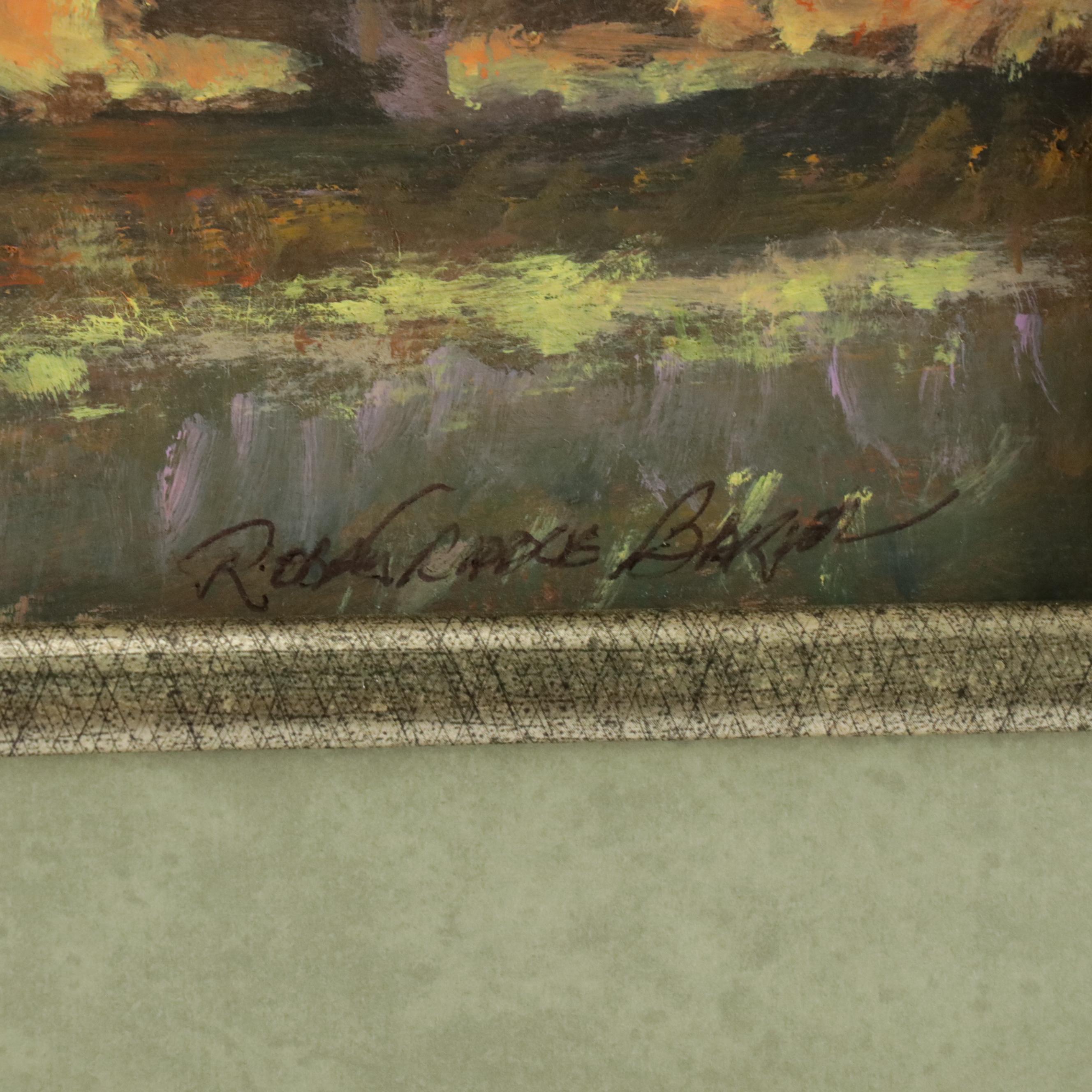 Robert Riddle Baker Landscape Acrylic Painting "Feast at Sunset," 2024