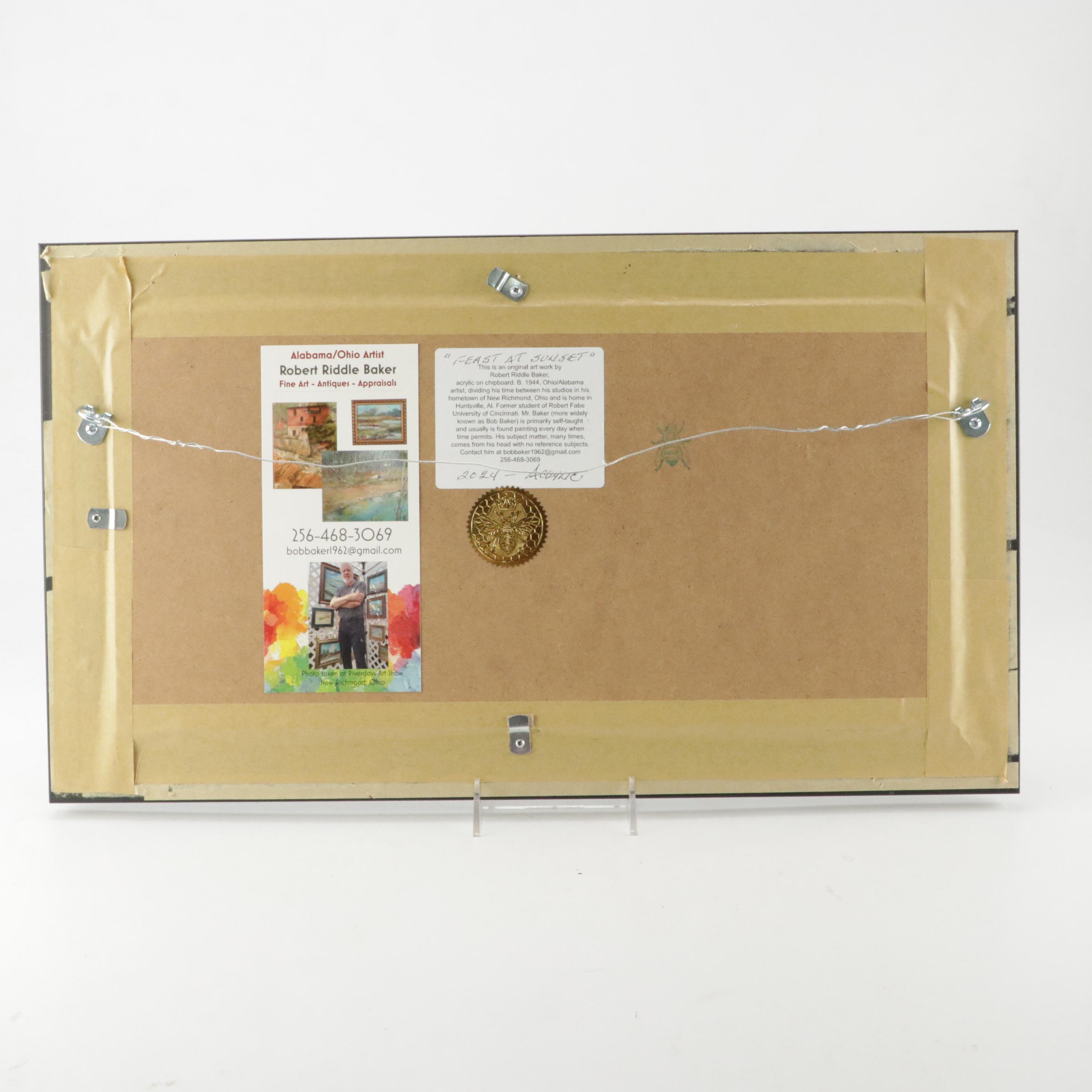 Robert Riddle Baker Landscape Acrylic Painting "Feast at Sunset," 2024