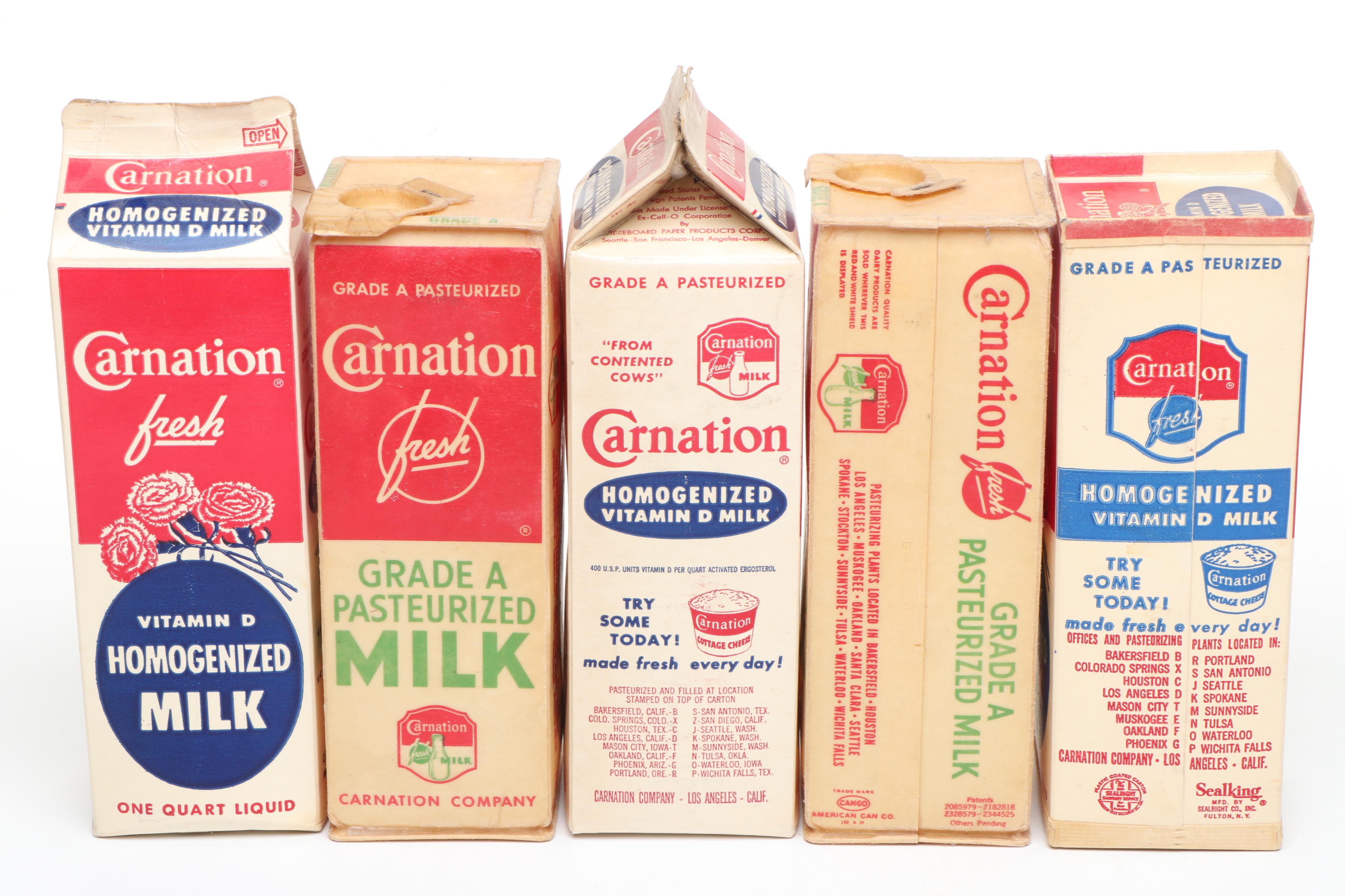 Carnation Milk Cartons, Boxes, Cartons and More, Mid-20th Century