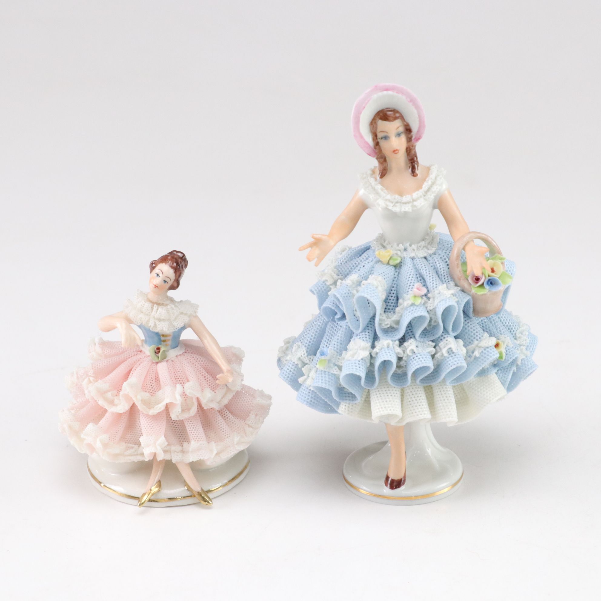 Irish Dresden "Dorothea" and Other Porcelain Figurines