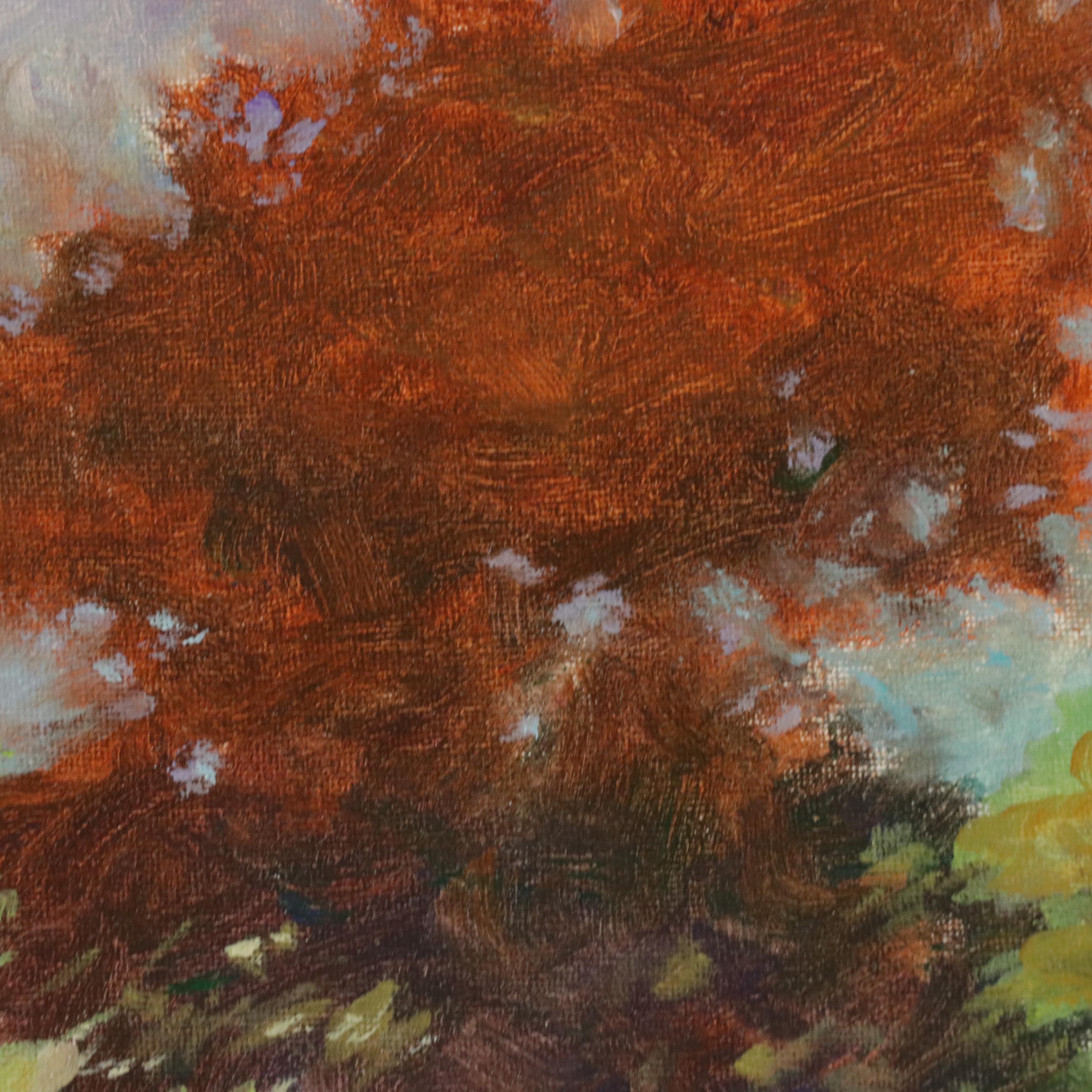 Robert Riddle Baker Landscape Acrylic Painting "Kissed by Late Sun," 2025