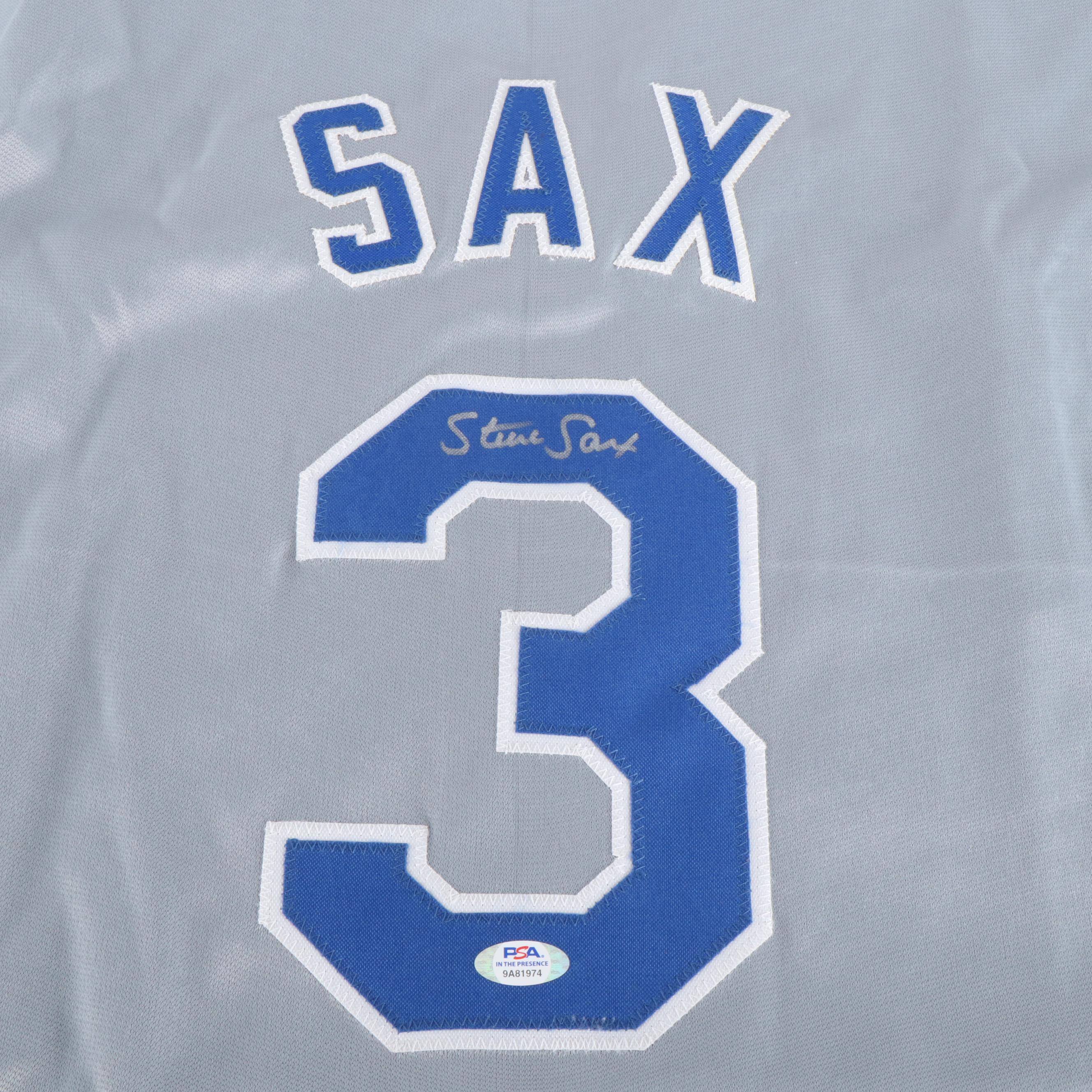 Steve Sax Signed Los Angeles Dodgers Baseball Jersey, PSA