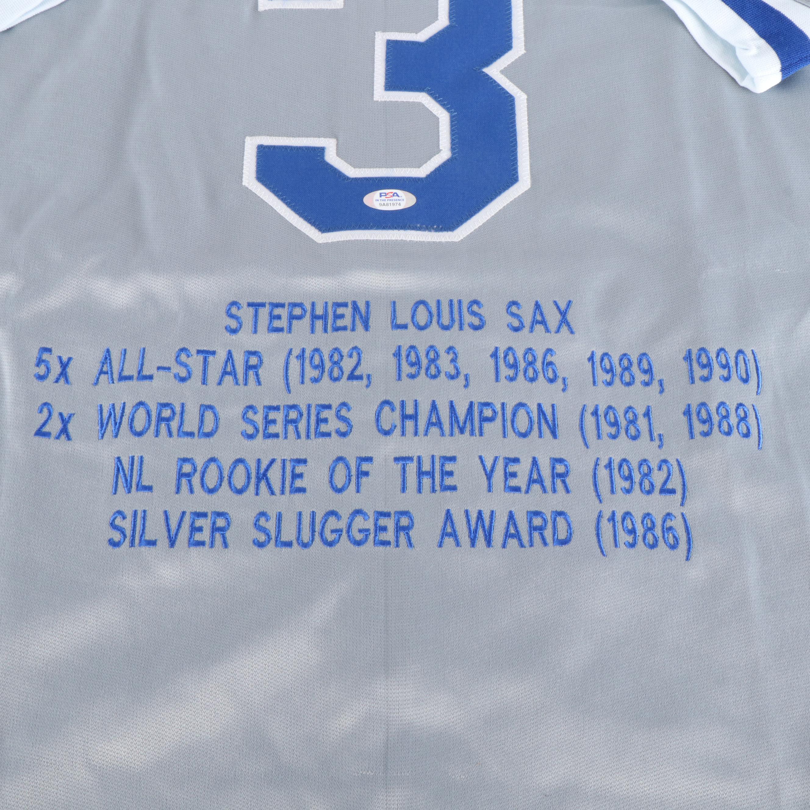 Steve Sax Signed Los Angeles Dodgers Baseball Jersey, PSA