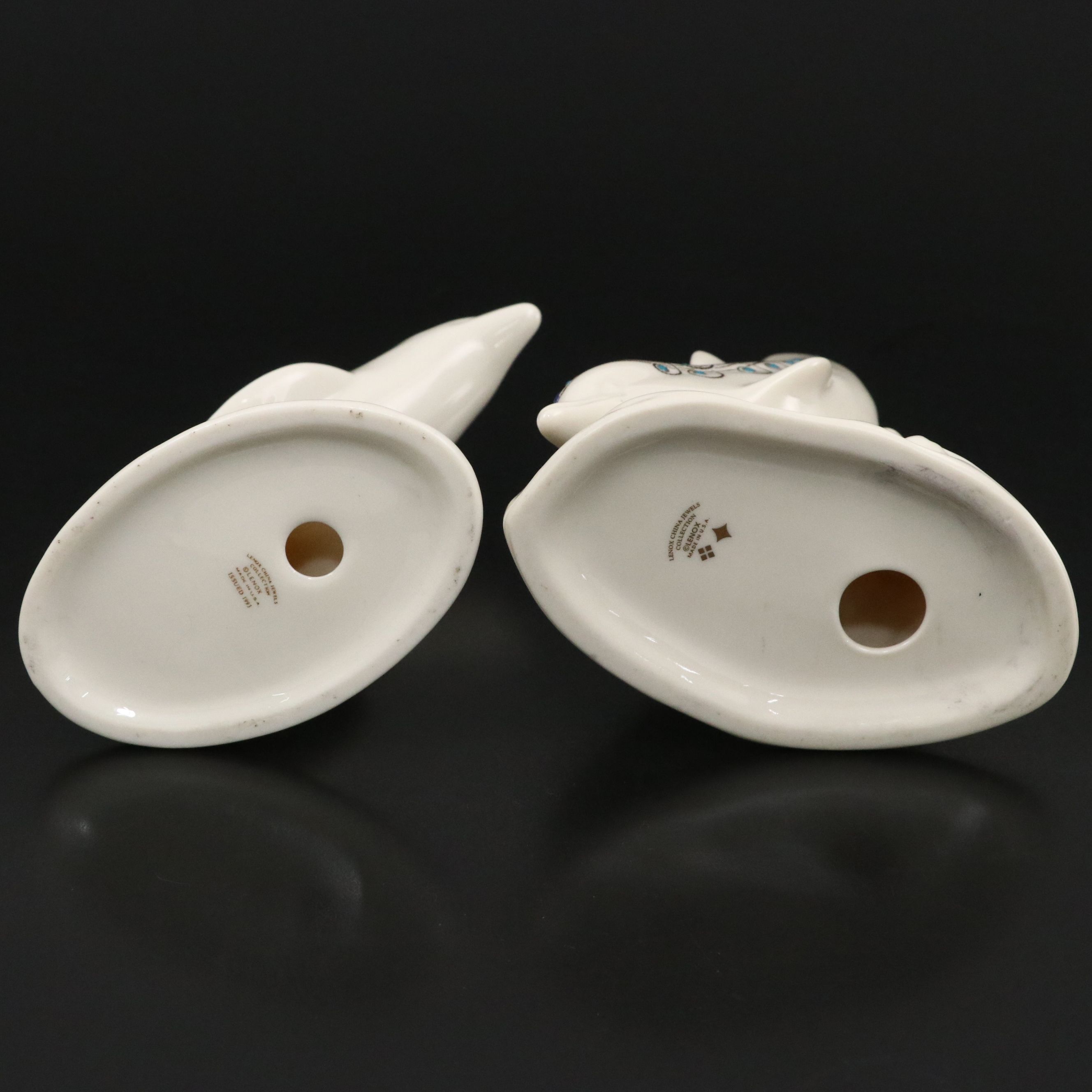 Lenox China Jewels Collection Porcelain Dolphin Figures