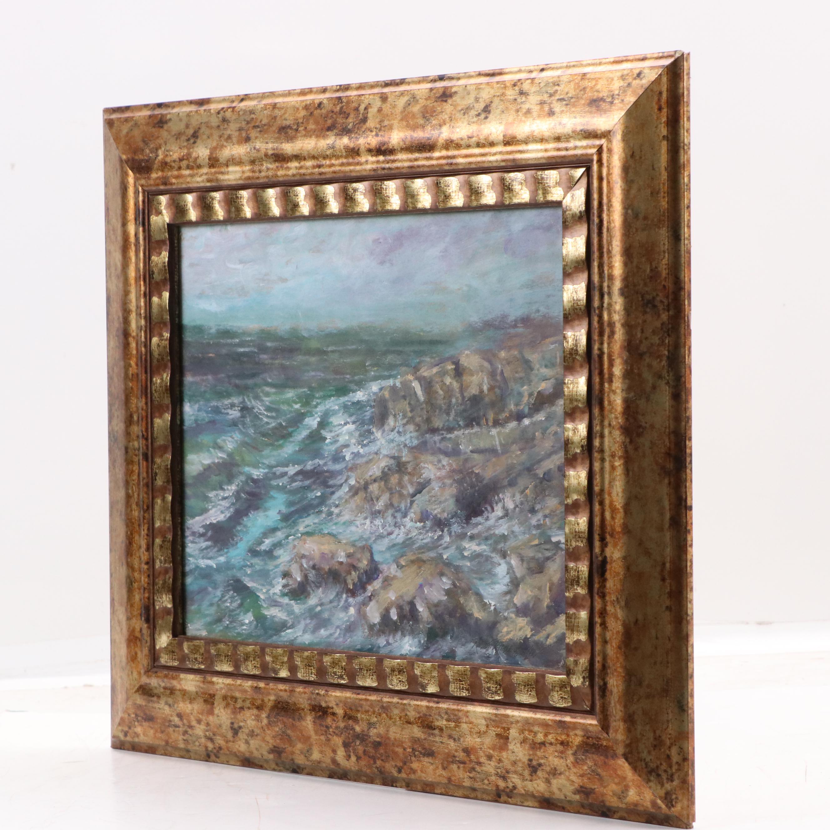 Robert Riddle Baker Landscape Acrylic Painting "Continued Washing of the Shore"