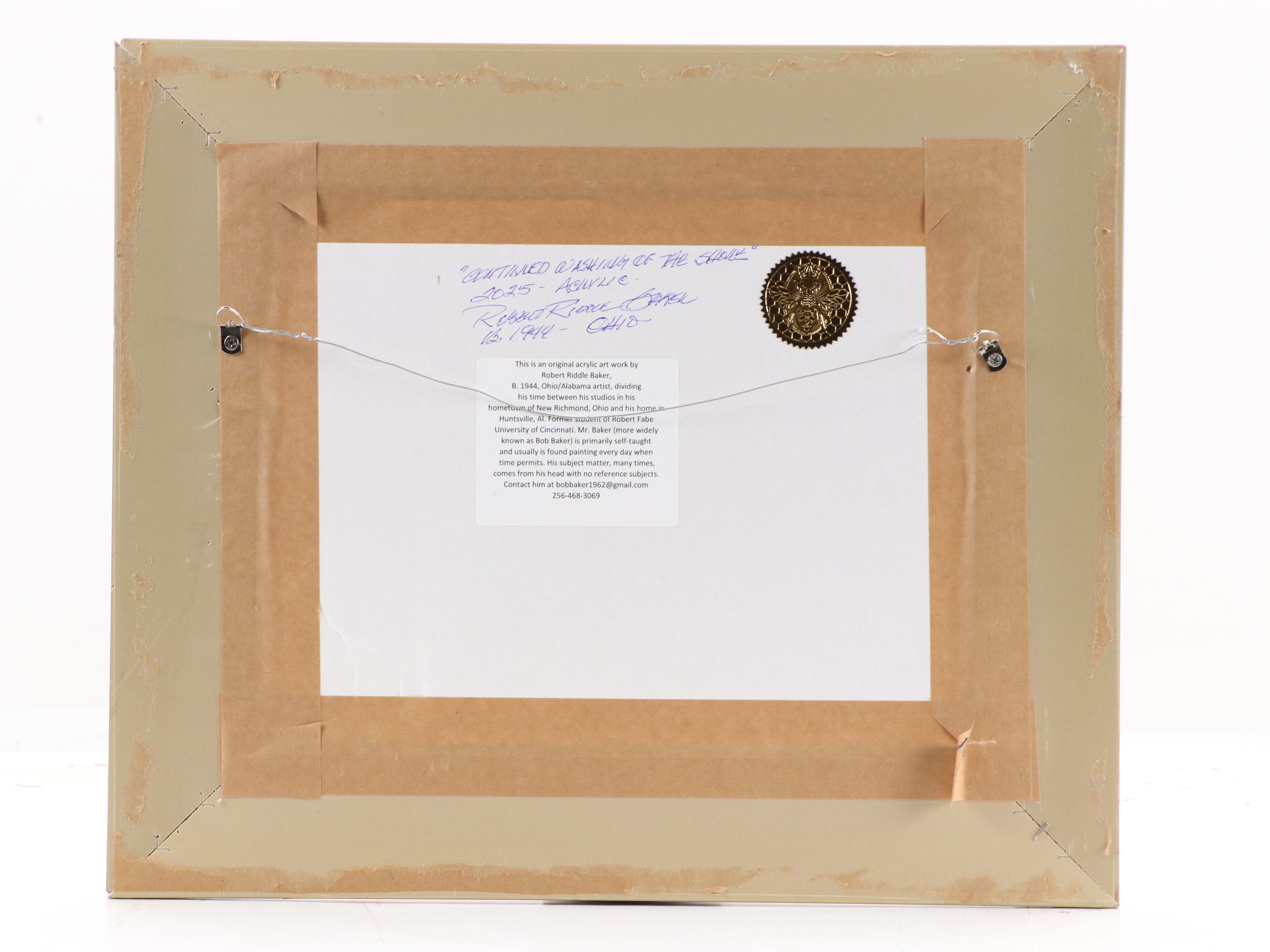 Robert Riddle Baker Landscape Acrylic Painting "Continued Washing of the Shore"