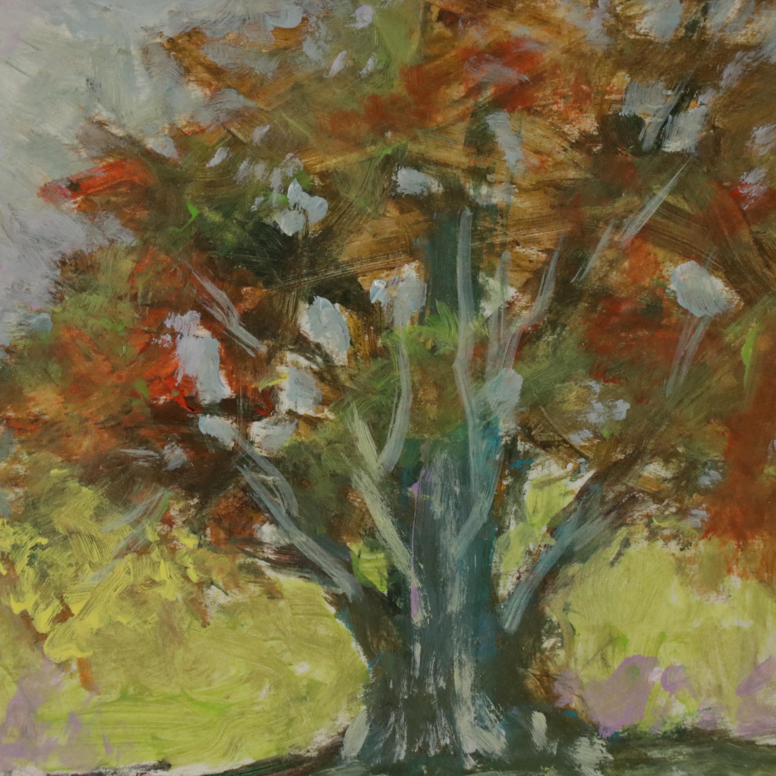 Robert Riddle Baker Landscape Acrylic Painting "Reflections," 2025