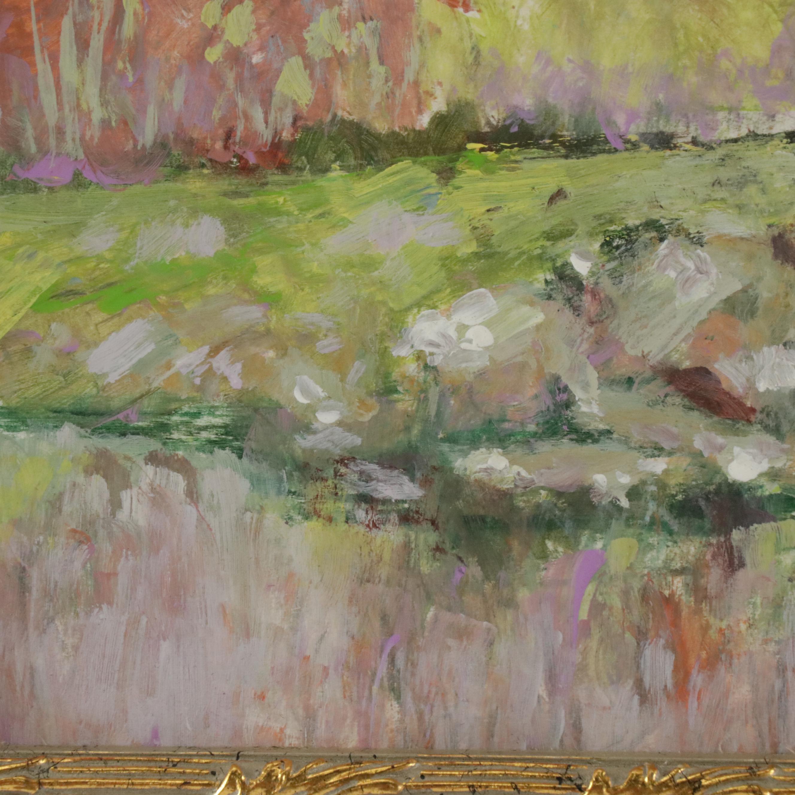 Robert Riddle Baker Landscape Acrylic Painting "Reflections," 2025