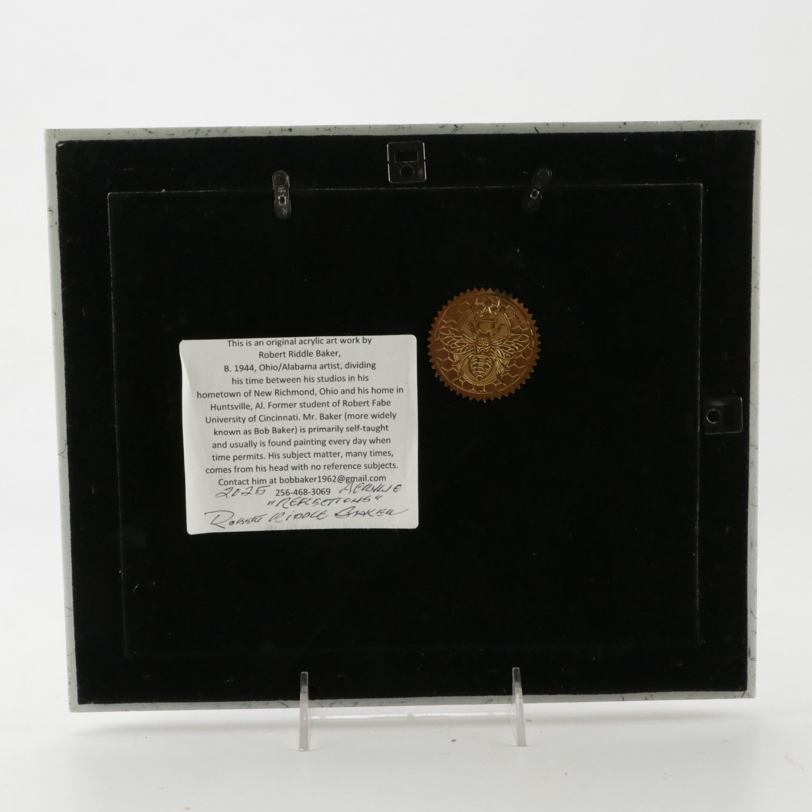 Robert Riddle Baker Landscape Acrylic Painting "Reflections," 2025