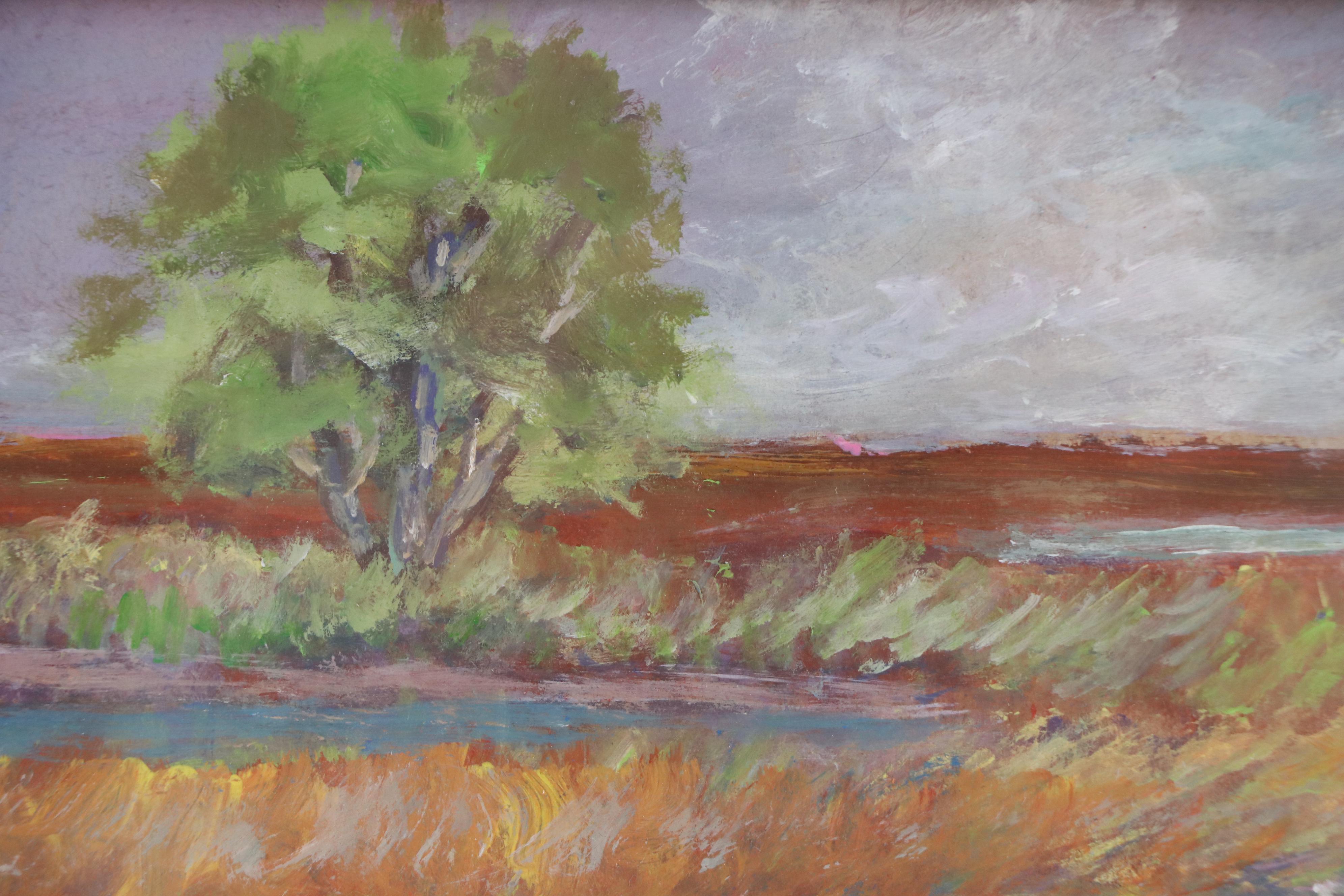 Robert Riddle Baker Landscape Acrylic Painting "Old Farm," 2025