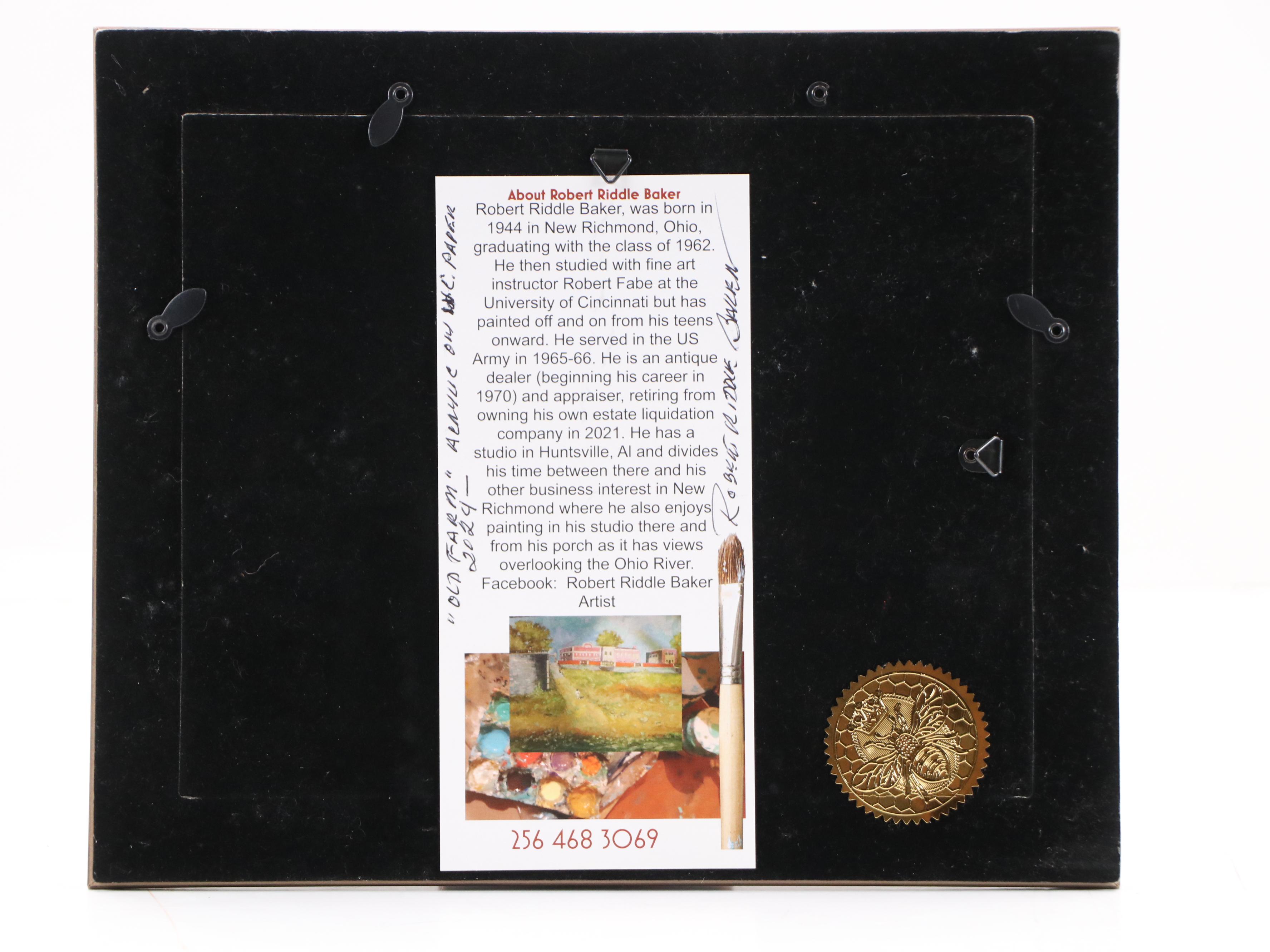 Robert Riddle Baker Landscape Acrylic Painting "Old Farm," 2025