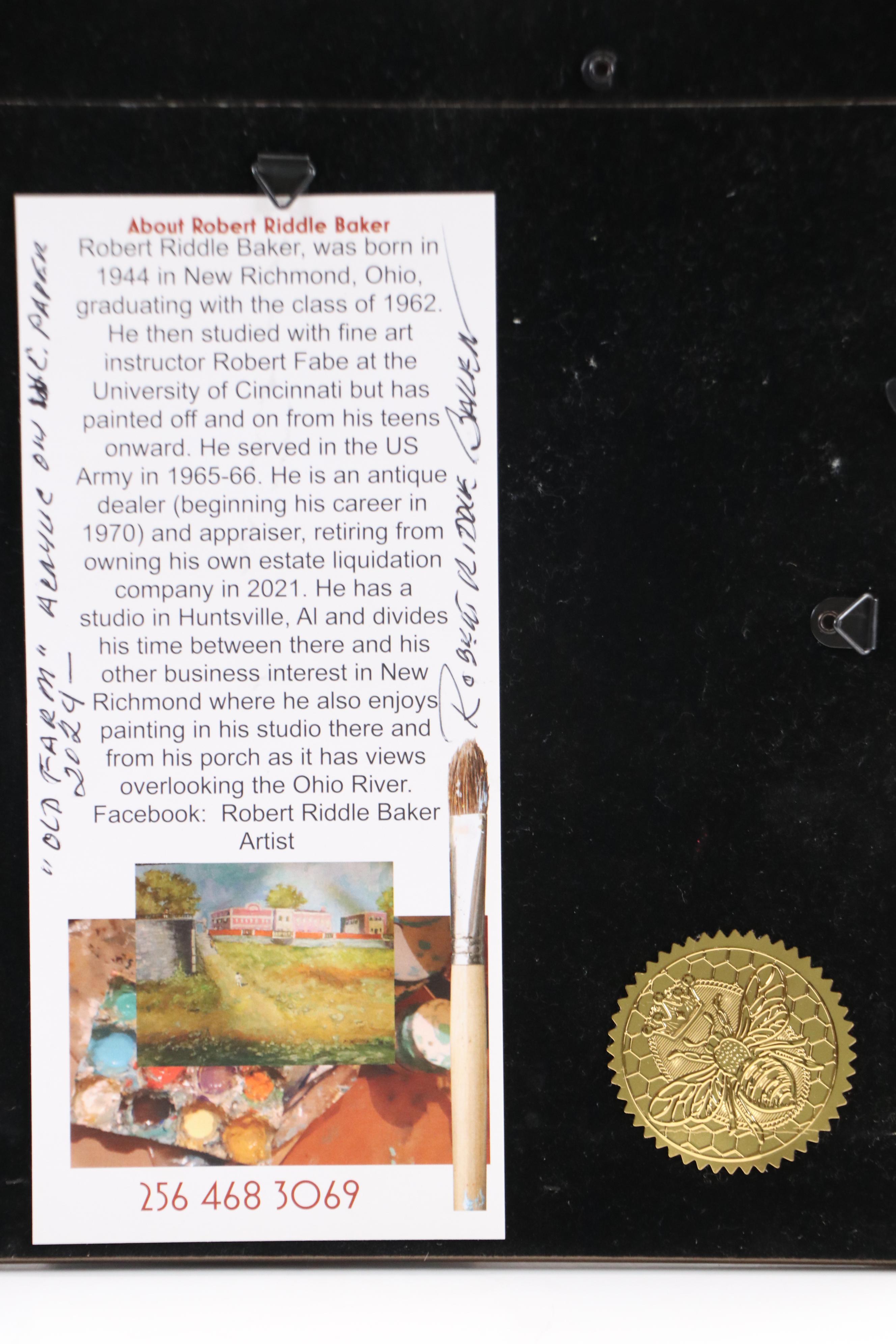 Robert Riddle Baker Landscape Acrylic Painting "Old Farm," 2025