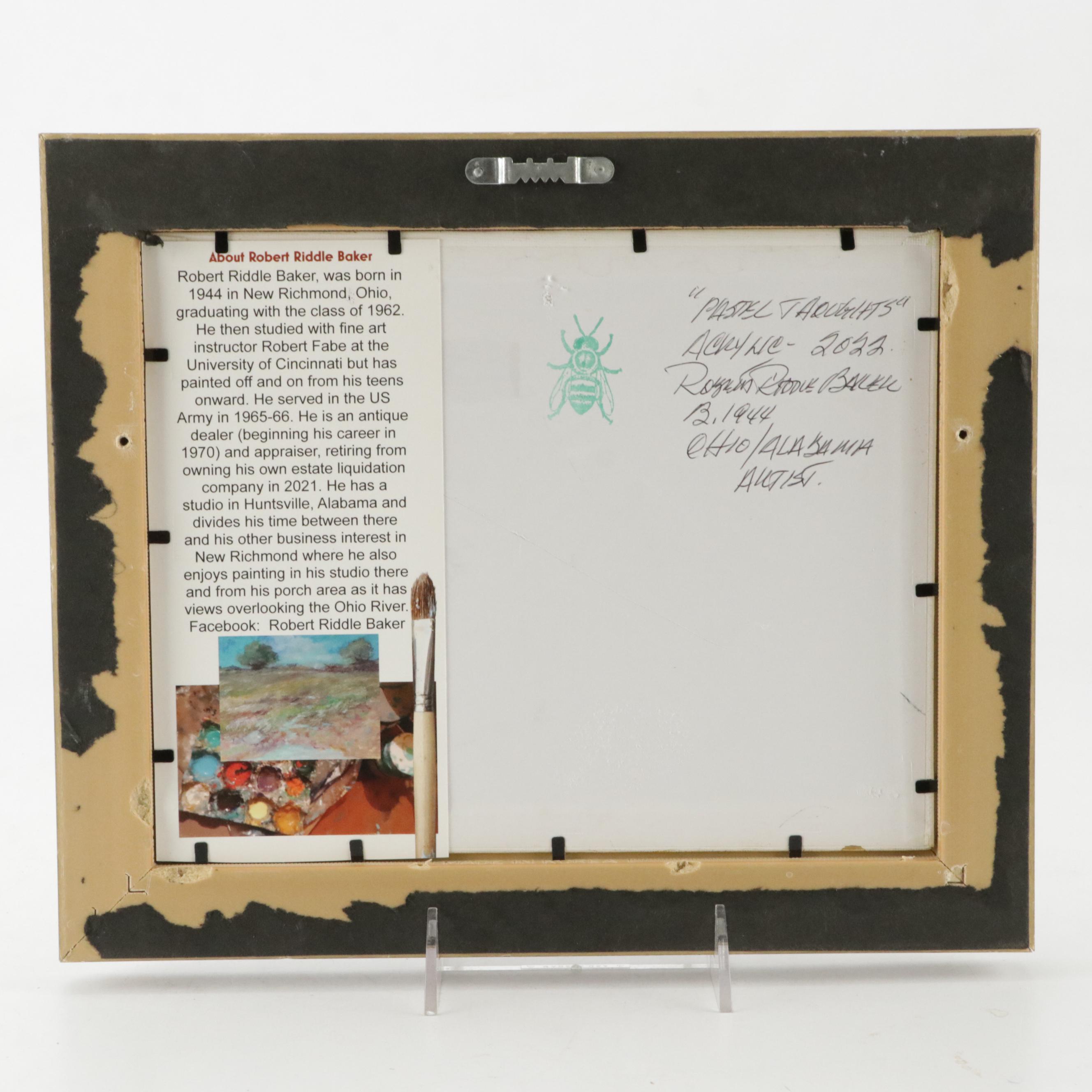 Robert Riddle Baker Landscape Acrylic Painting "Pastel Thoughts," 2022