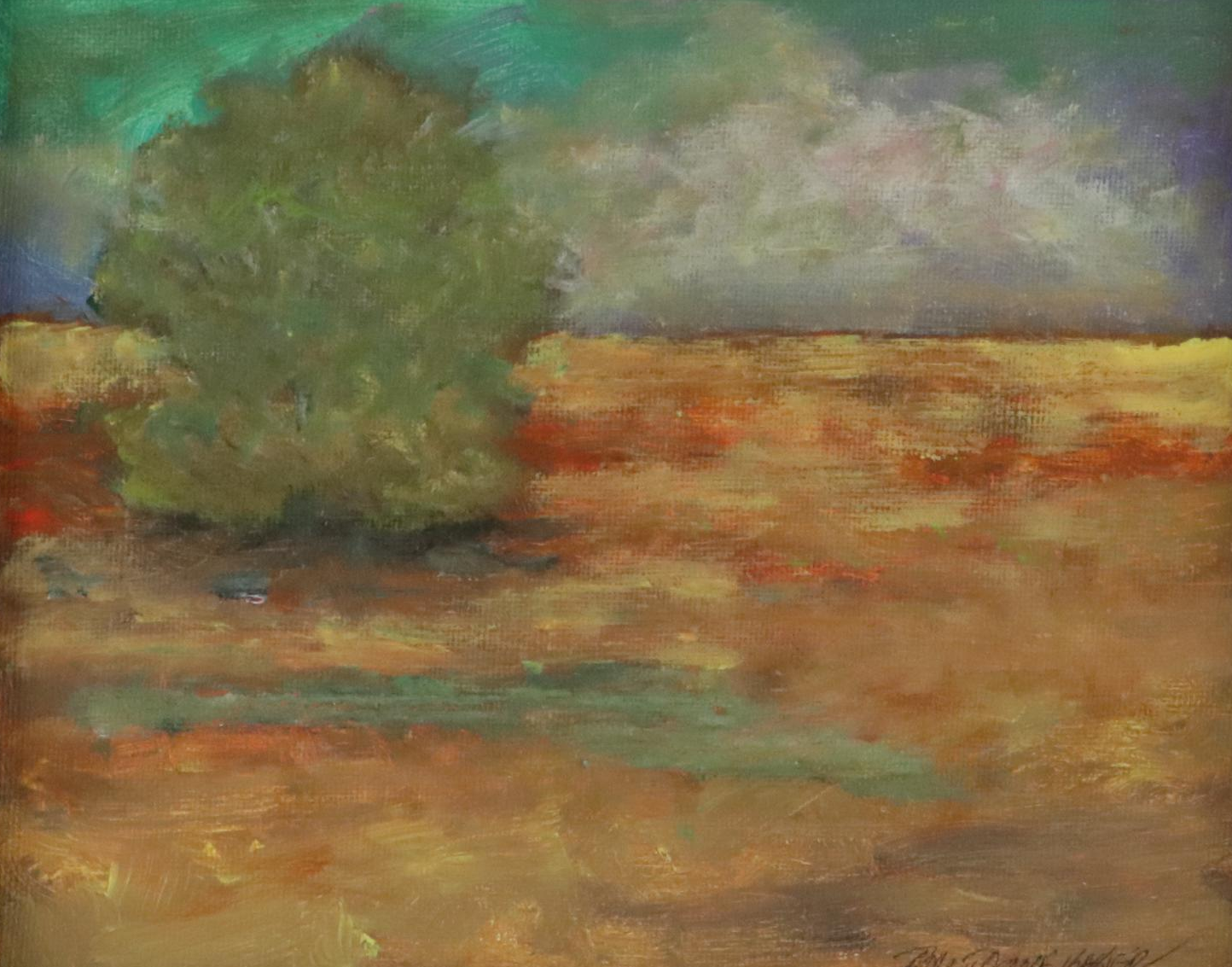 Robert Riddle Baker Landscape Acrylic Painting "Sun on Horizon," 2025