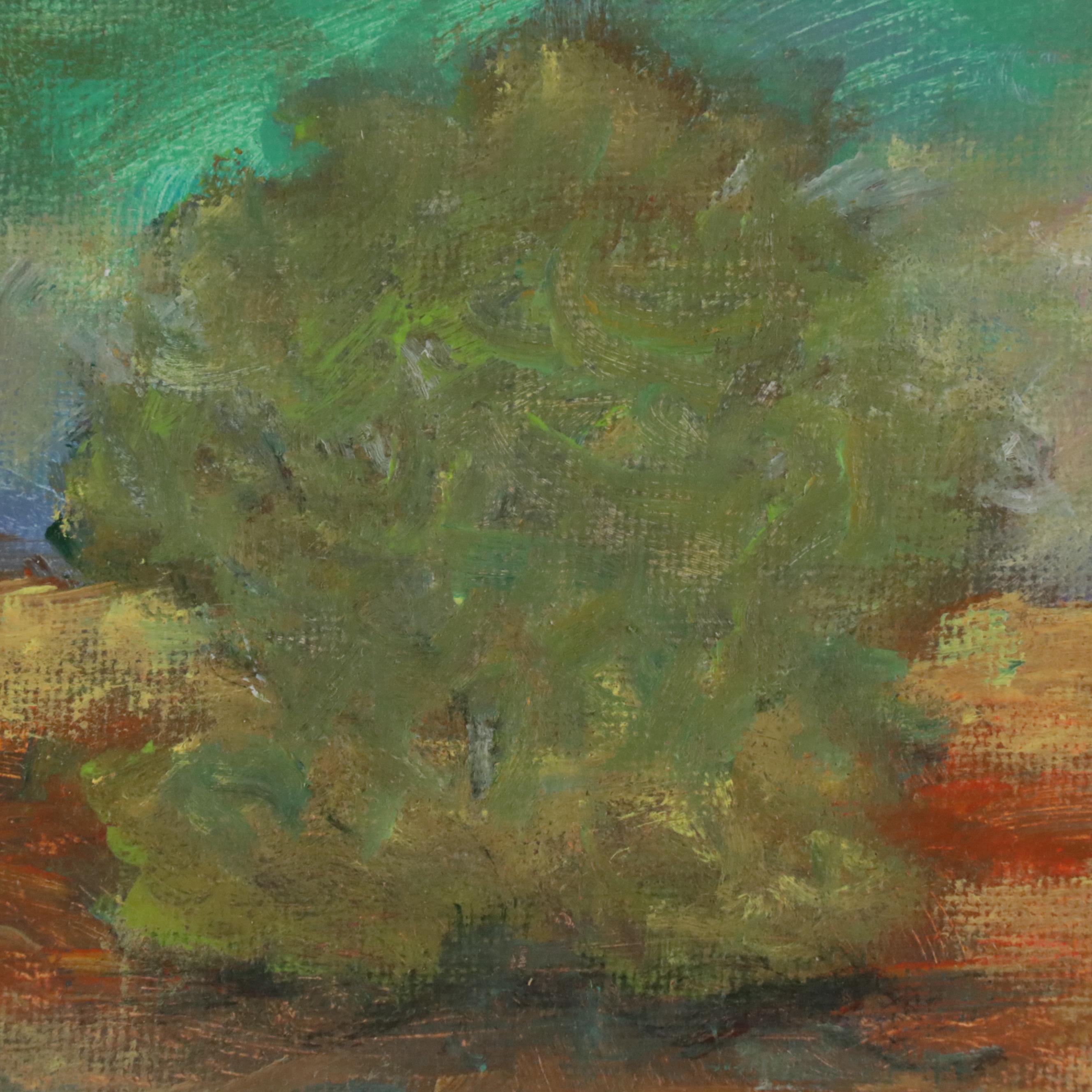 Robert Riddle Baker Landscape Acrylic Painting "Sun on Horizon," 2025