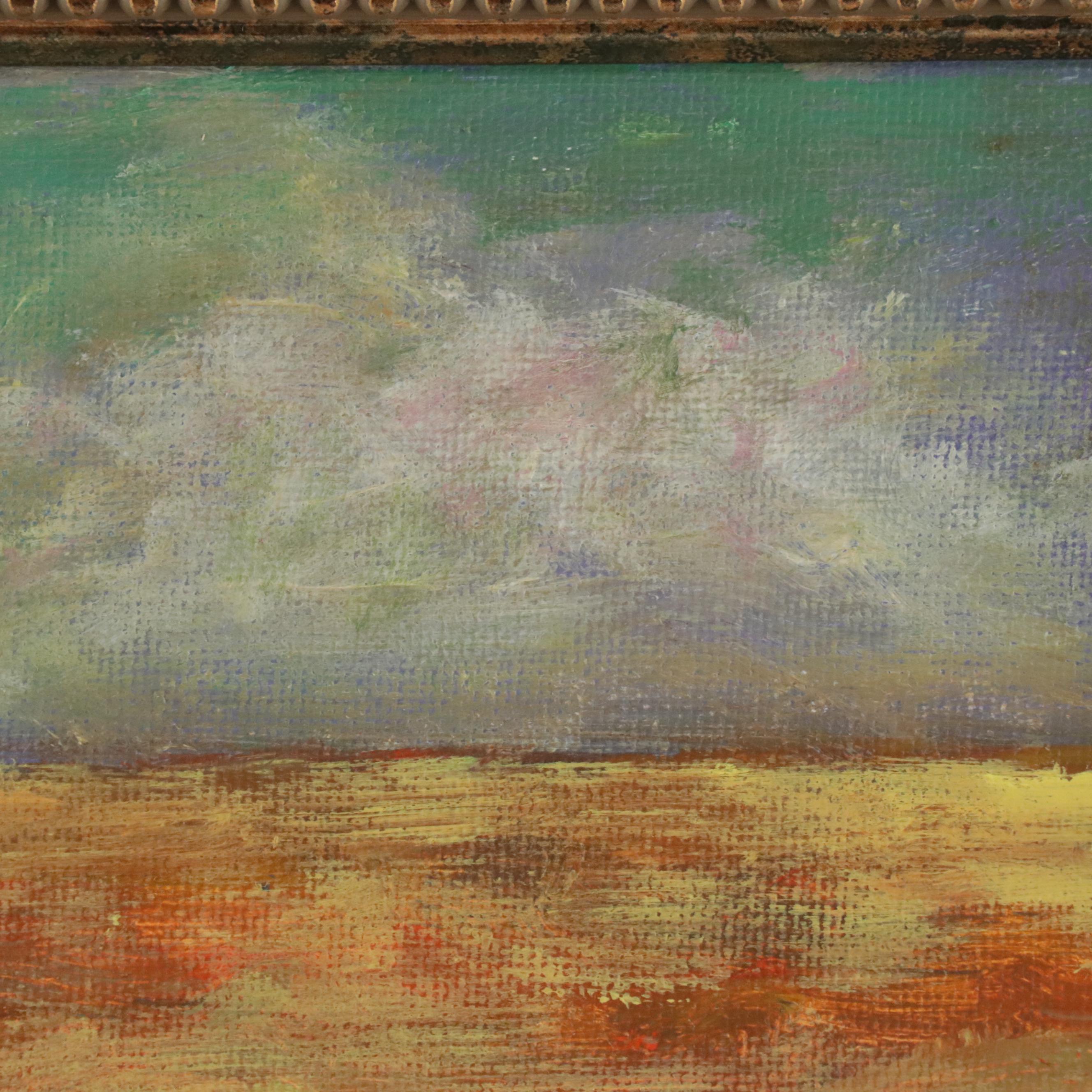 Robert Riddle Baker Landscape Acrylic Painting "Sun on Horizon," 2025
