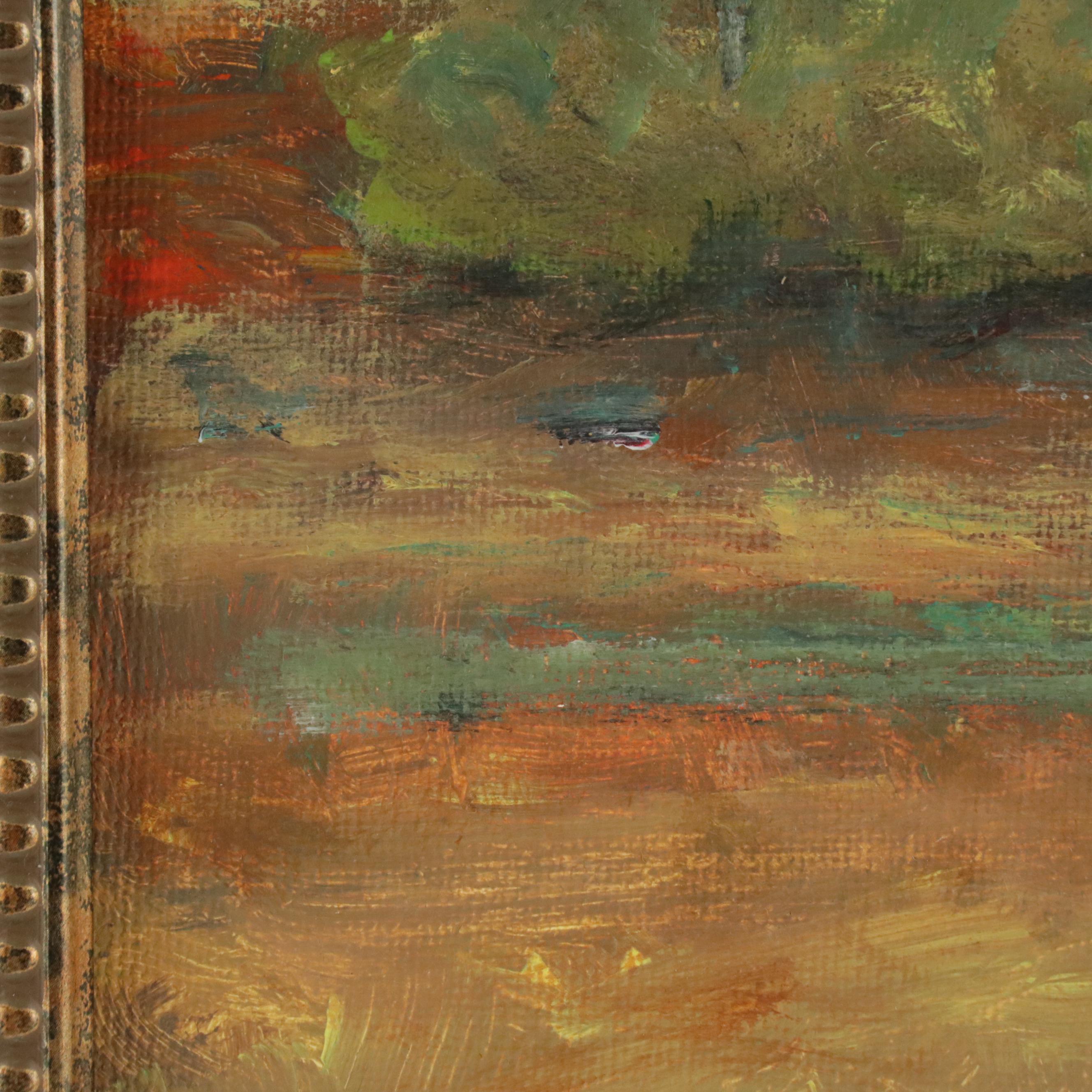 Robert Riddle Baker Landscape Acrylic Painting "Sun on Horizon," 2025