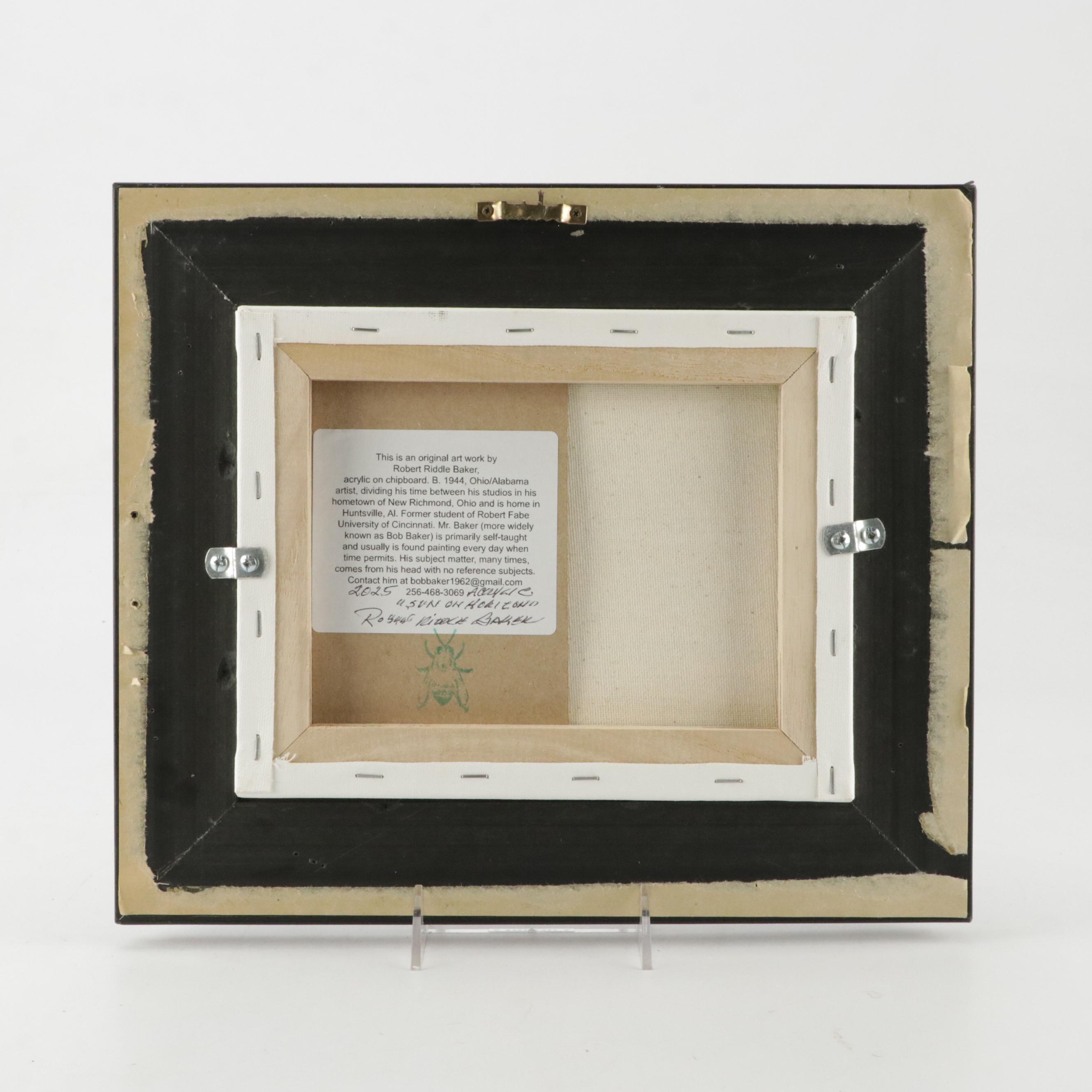 Robert Riddle Baker Landscape Acrylic Painting "Sun on Horizon," 2025