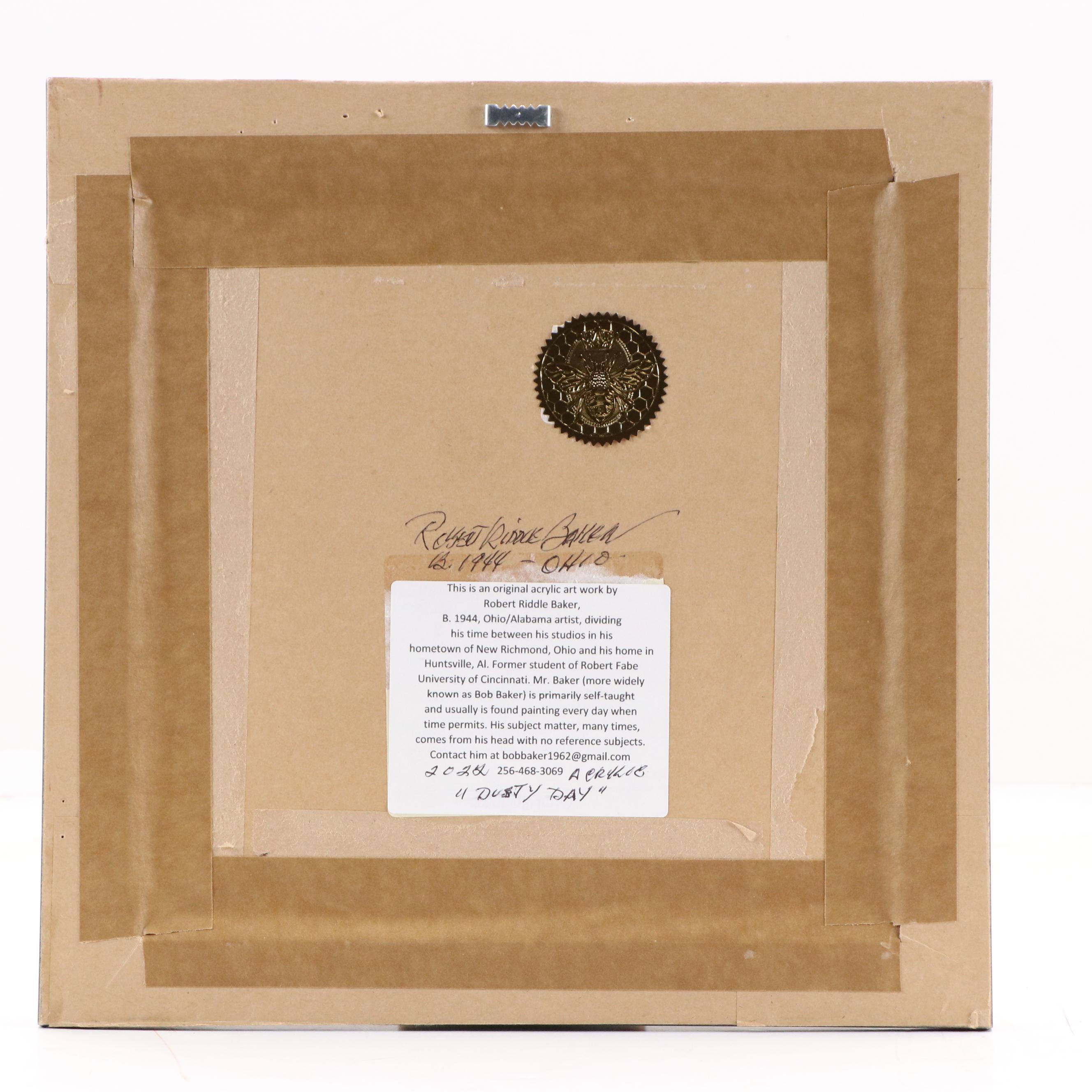 Robert Riddle Baker Landscape Acrylic Painting "Dusty Day," 2022