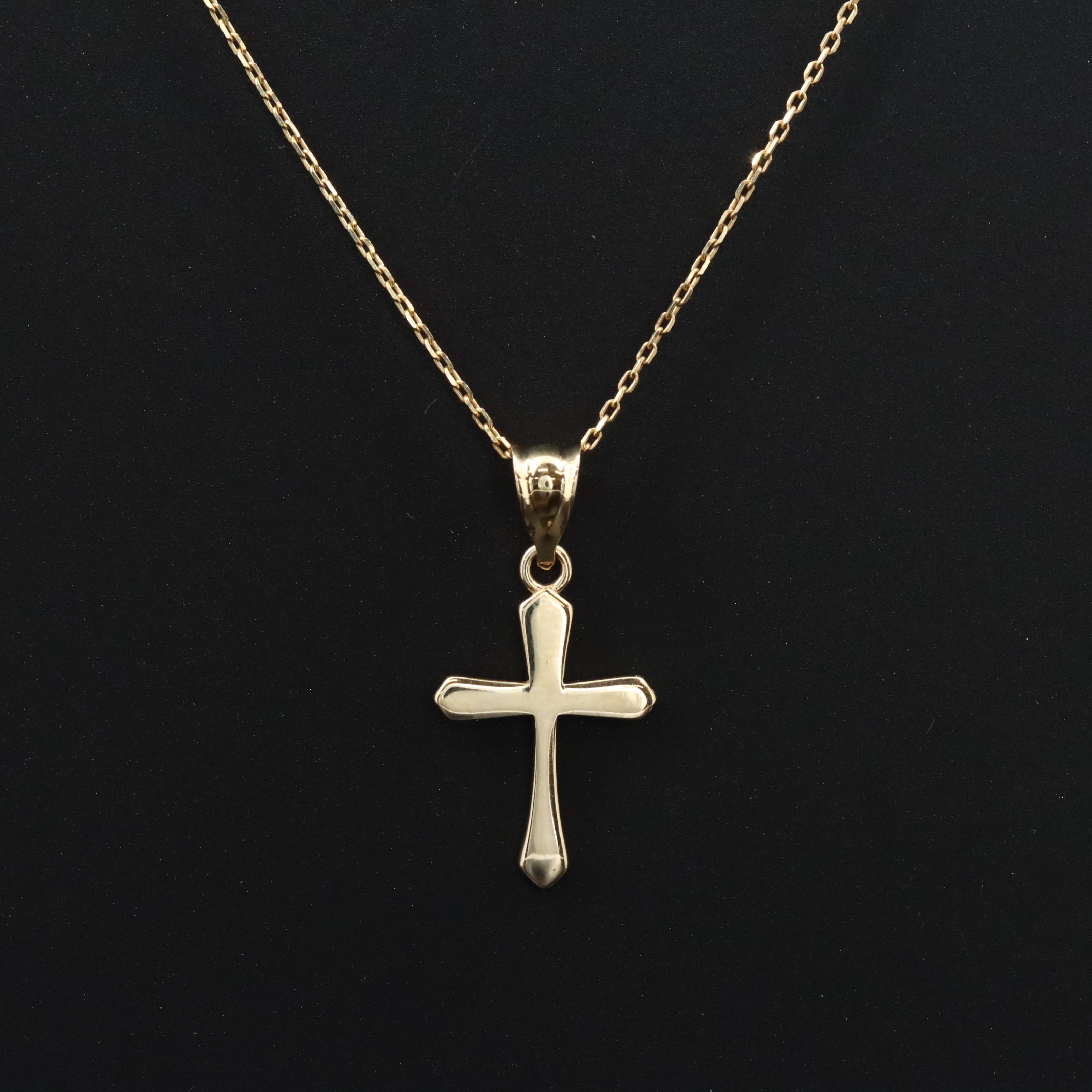 10K Cross Pendant Necklace