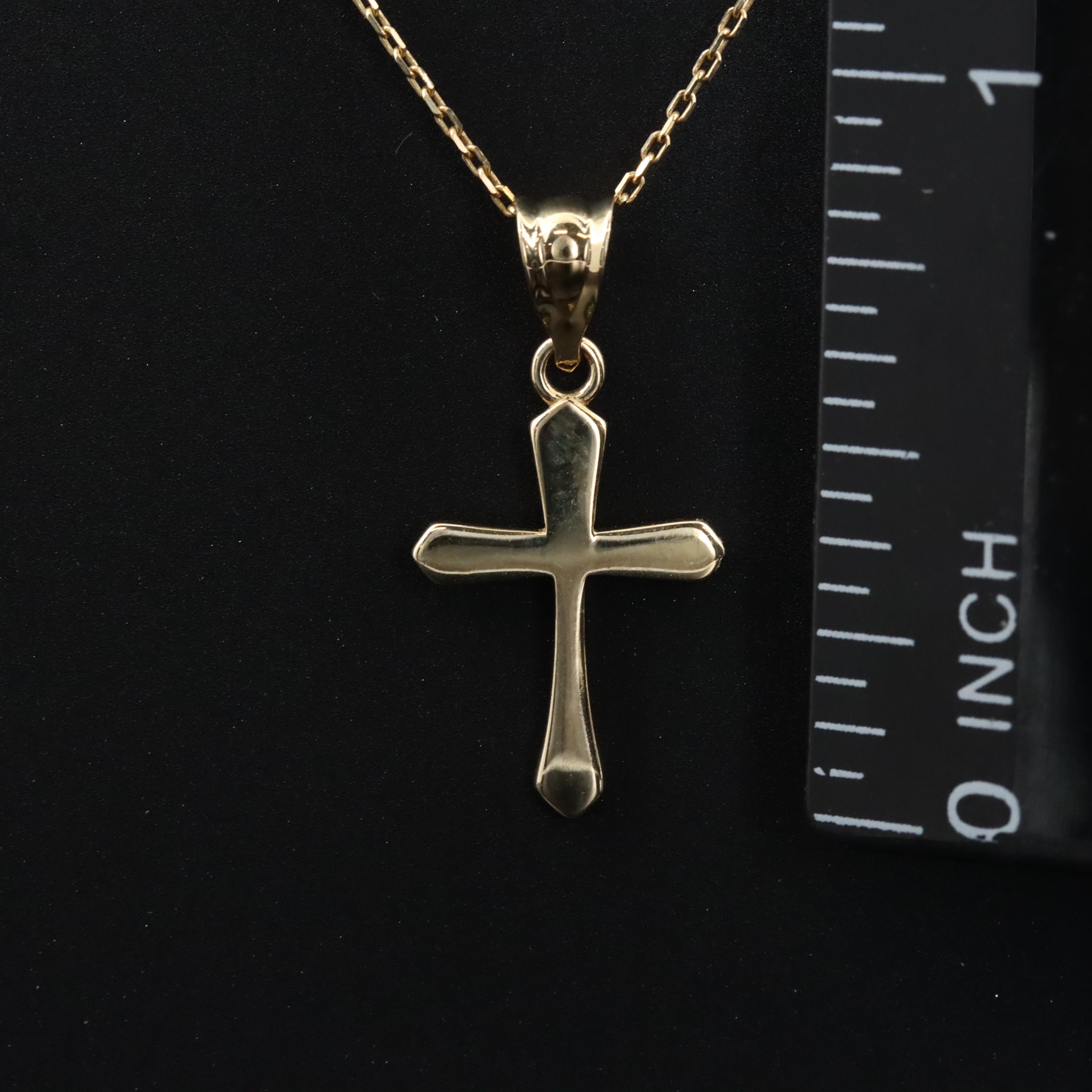 10K Cross Pendant Necklace