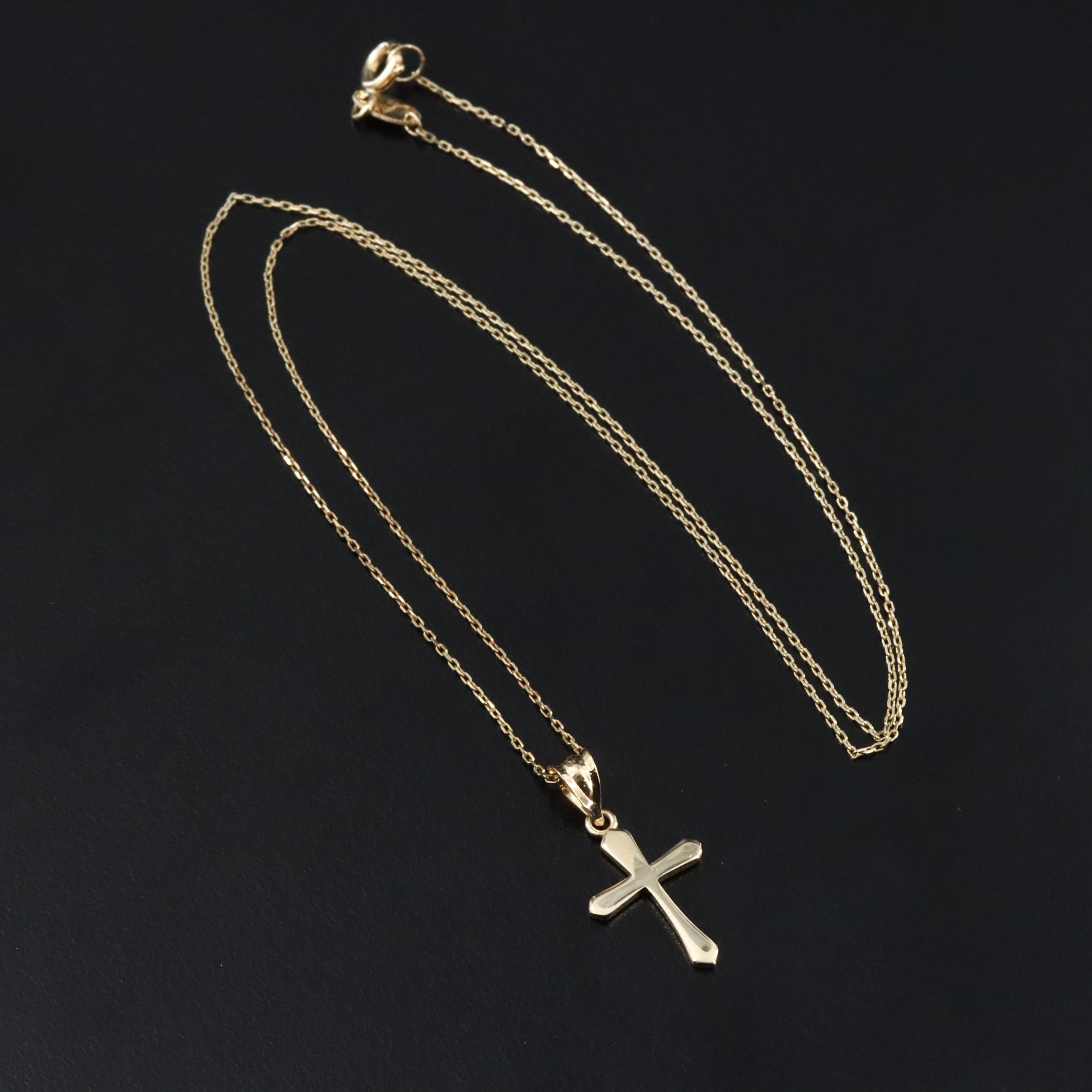 10K Cross Pendant Necklace