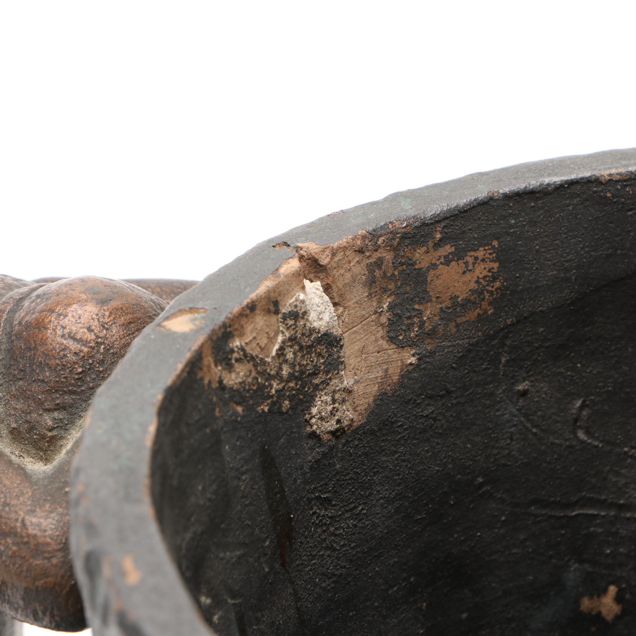 American Southwest Theme Pottery Vessel with Figural Handles, Vintage