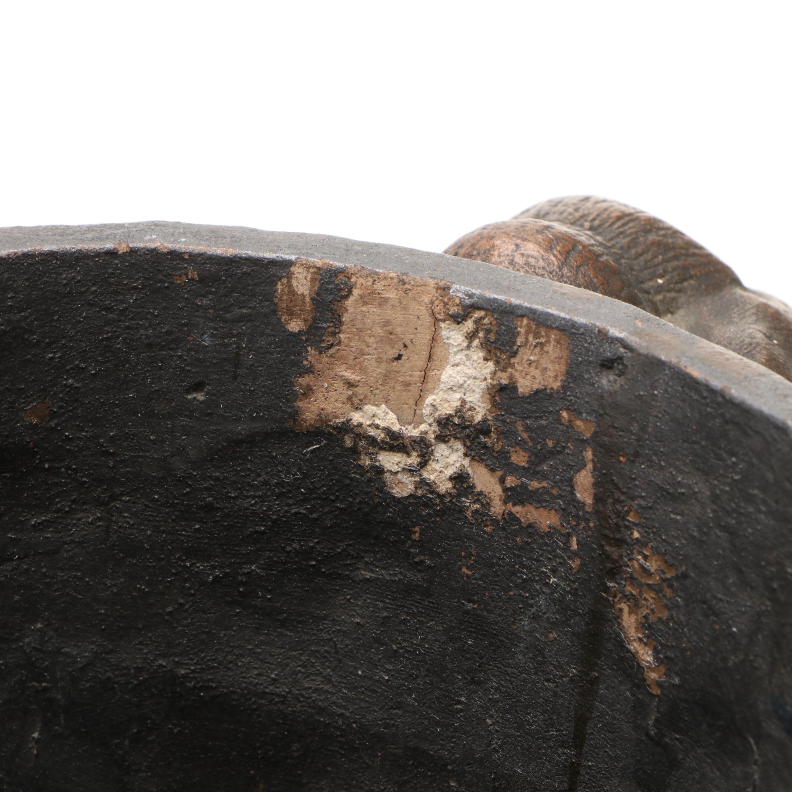 American Southwest Theme Pottery Vessel with Figural Handles, Vintage