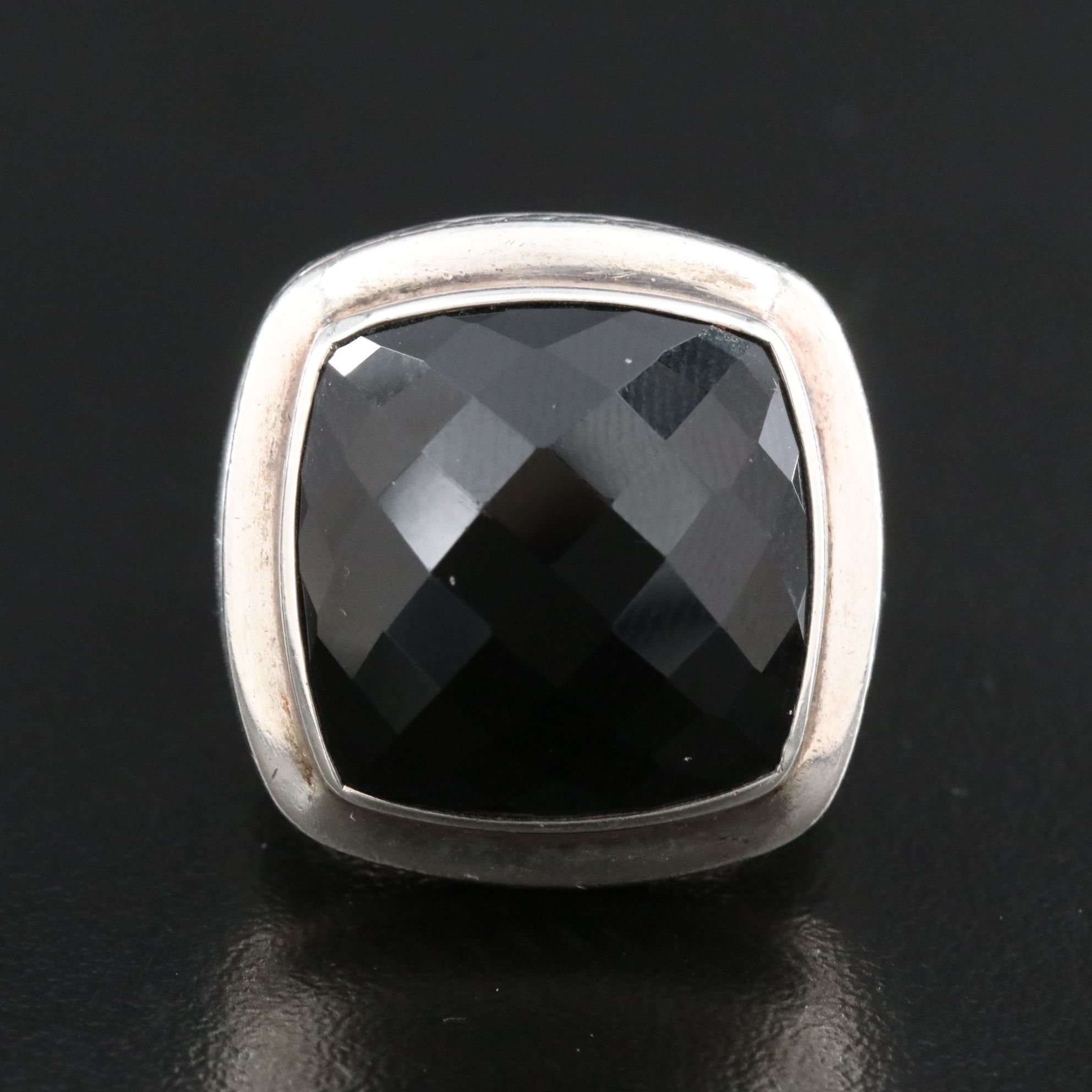David Yurman Albion Sterling and Black Onyx Ring