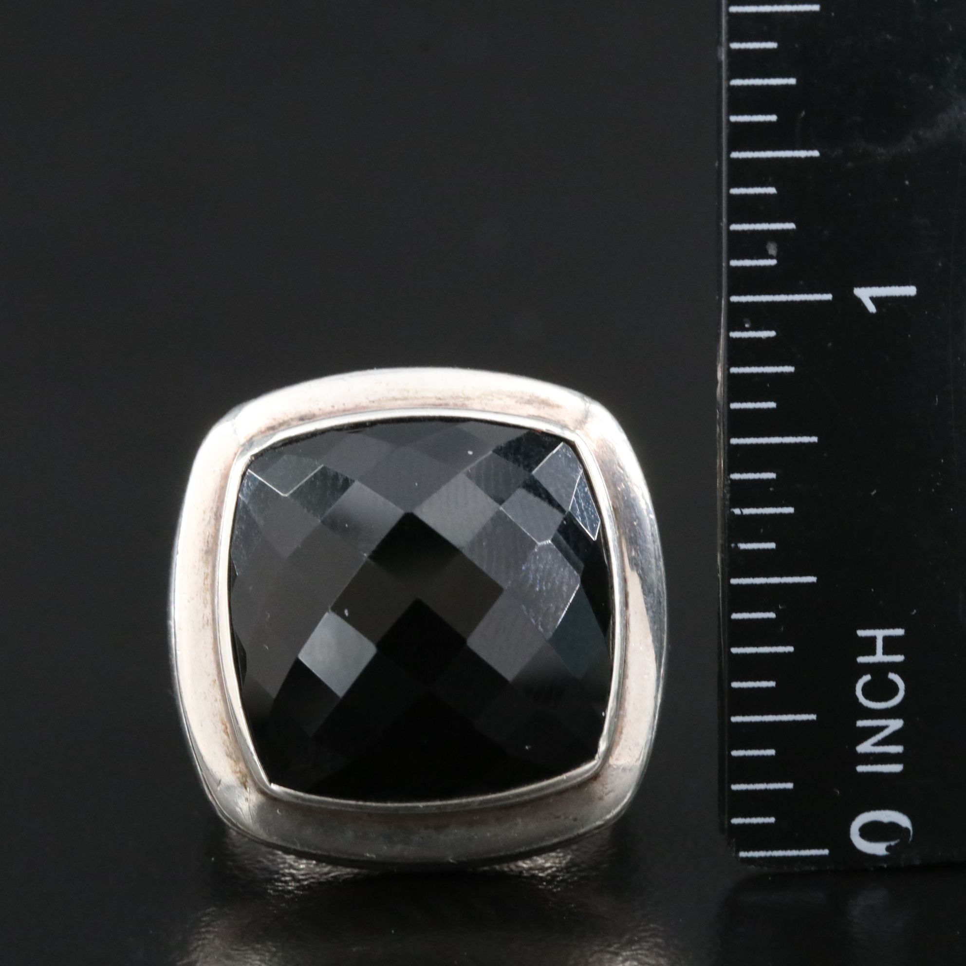 David Yurman Albion Sterling and Black Onyx Ring