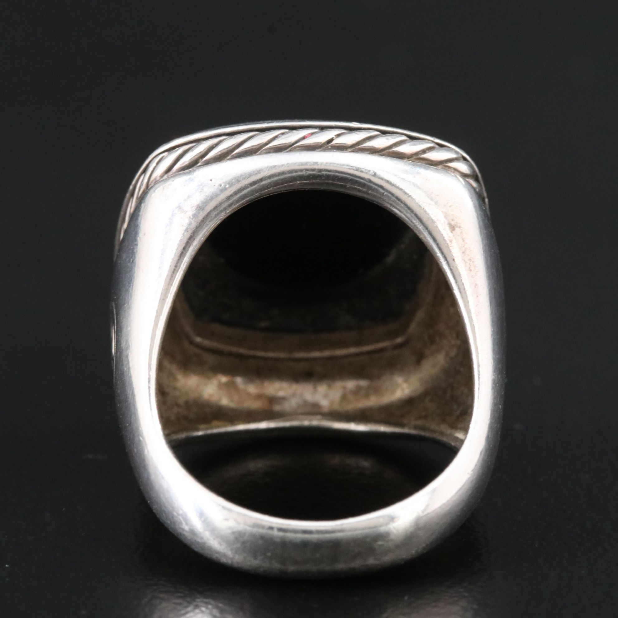 David Yurman Albion Sterling and Black Onyx Ring