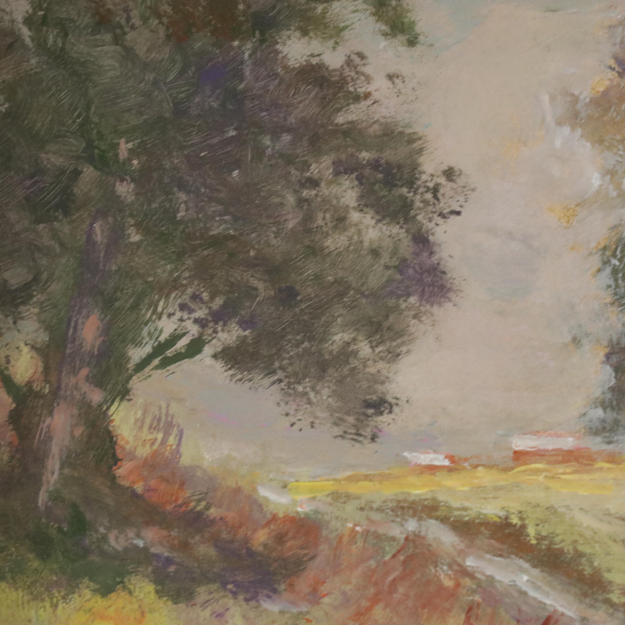 Robert Riddle Baker Landscape Acrylic Painting "End of the Road," 2025