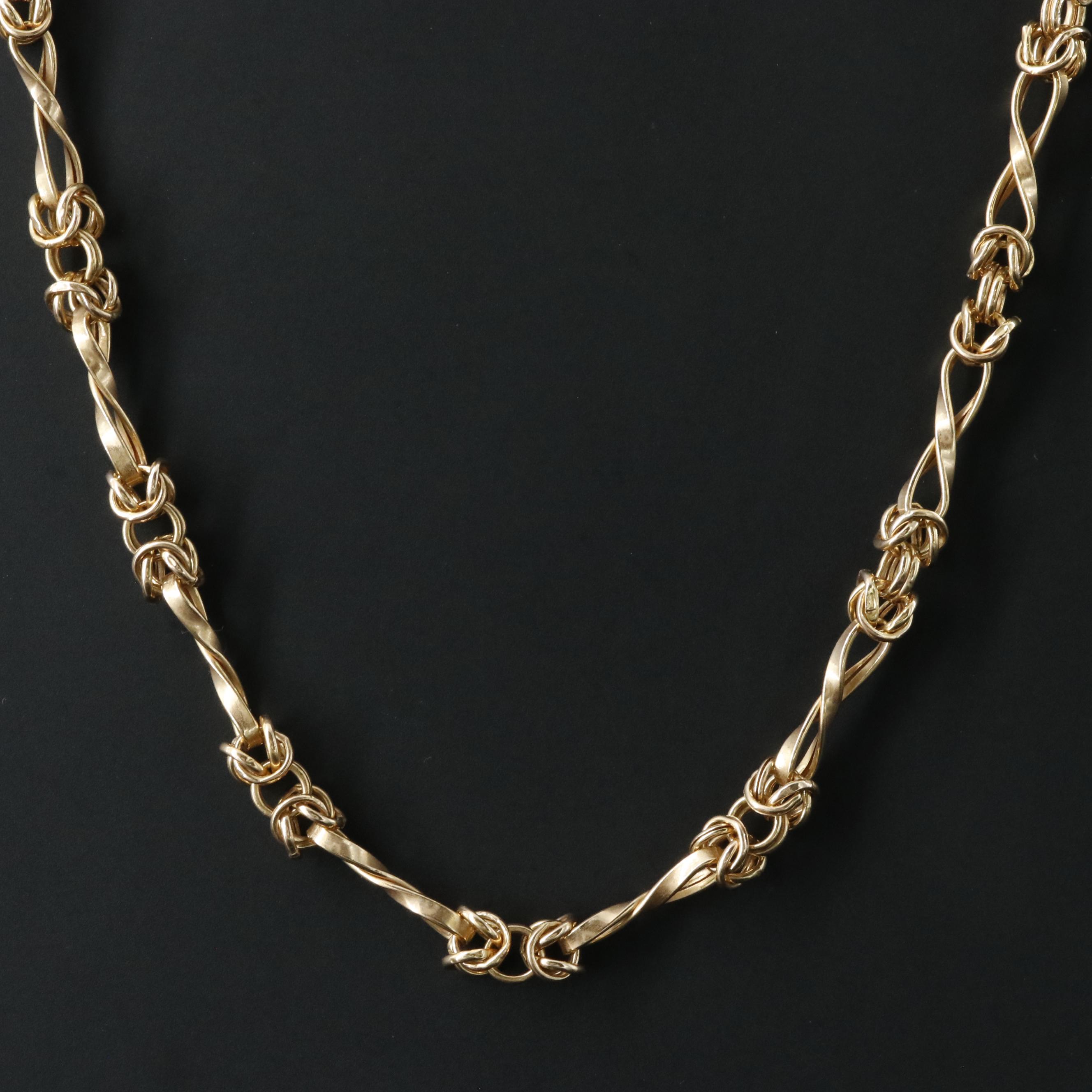 14K Fancy Link Necklace