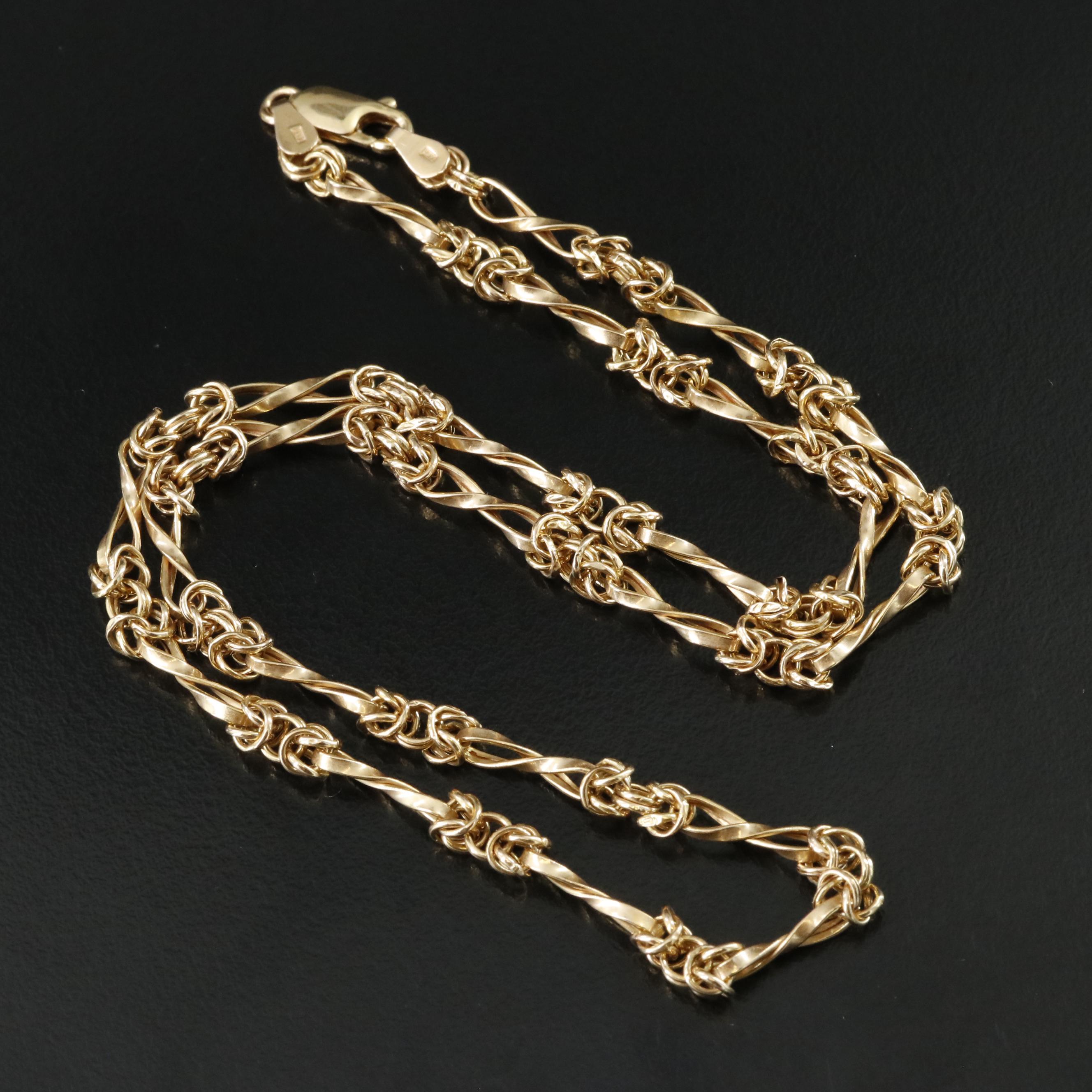 14K Fancy Link Necklace