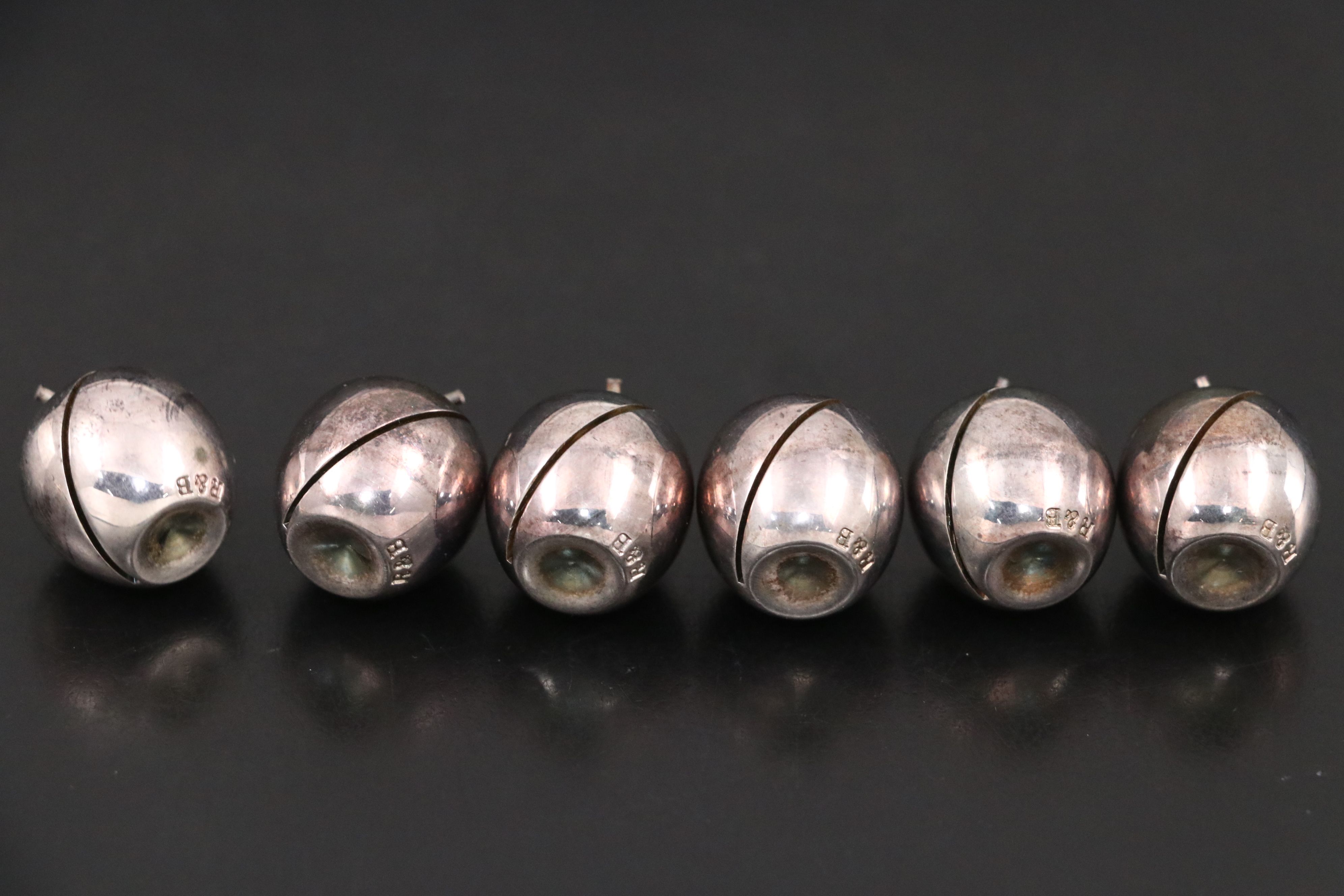 Reed & Barton Silver Plate Place Card Holders with Laminato Silver Plate Cats