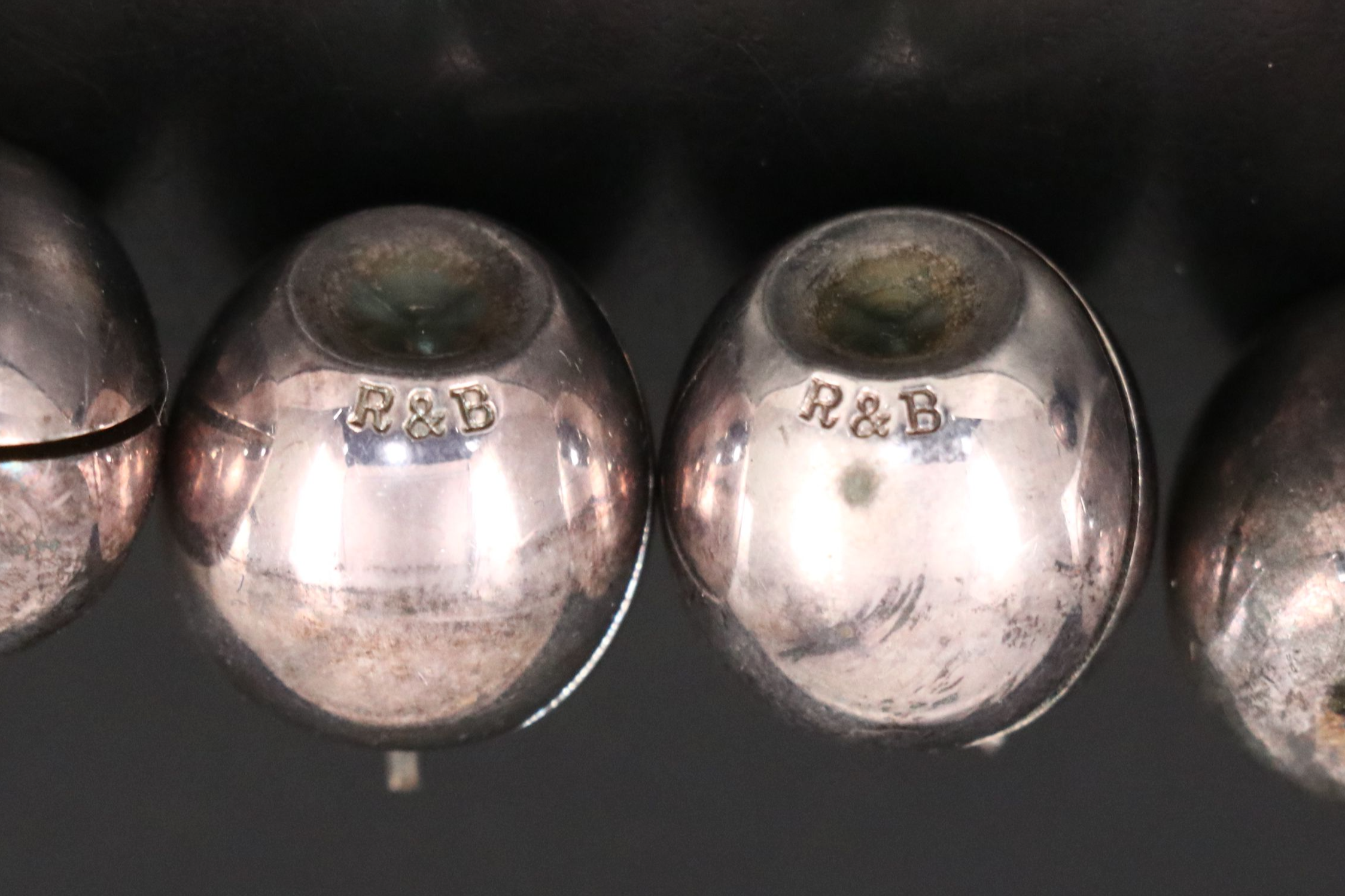 Reed & Barton Silver Plate Place Card Holders with Laminato Silver Plate Cats