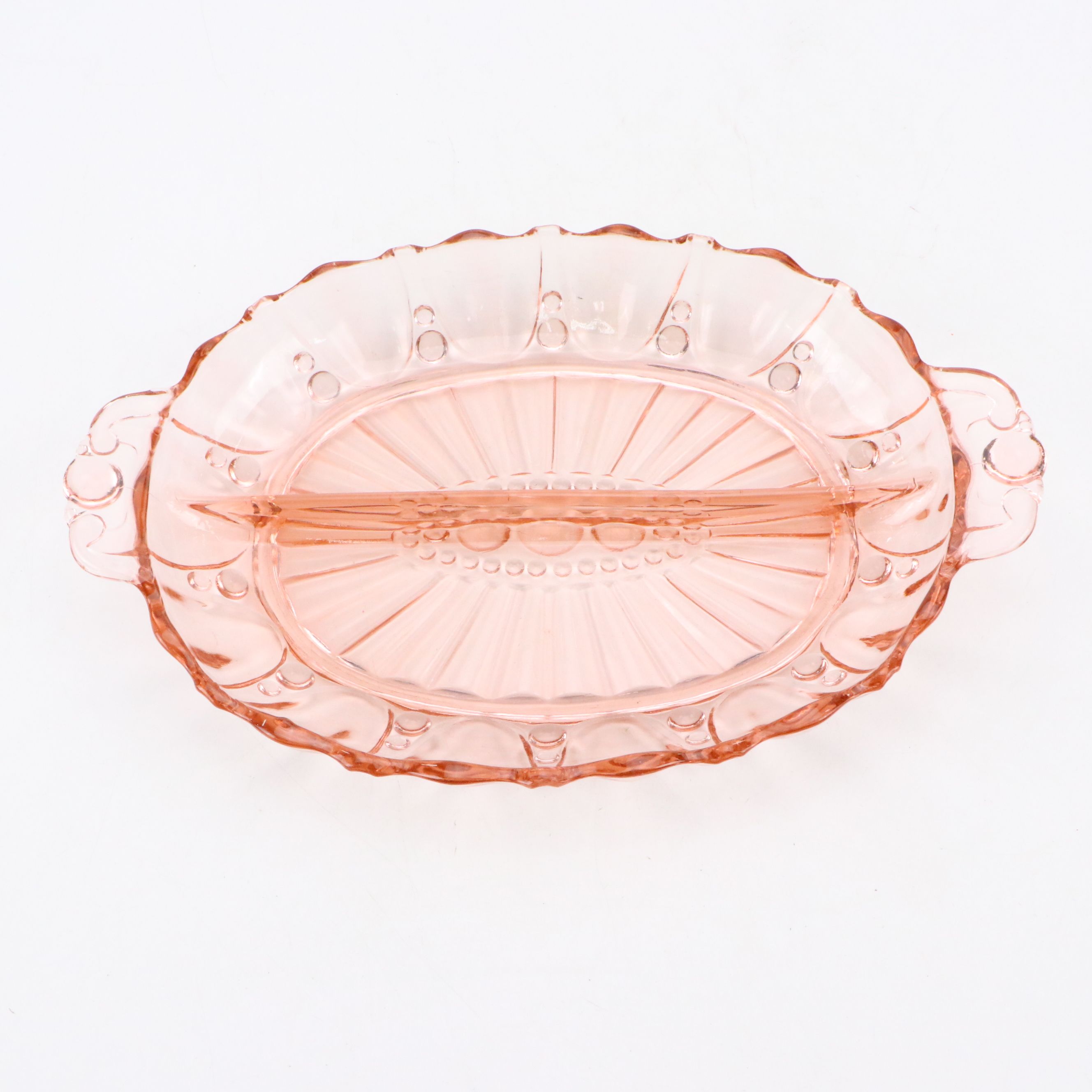 Hazel-Atlas "Prescut Gold" and Anchor Hocking "Oyster and Pearl" Glass Dishes