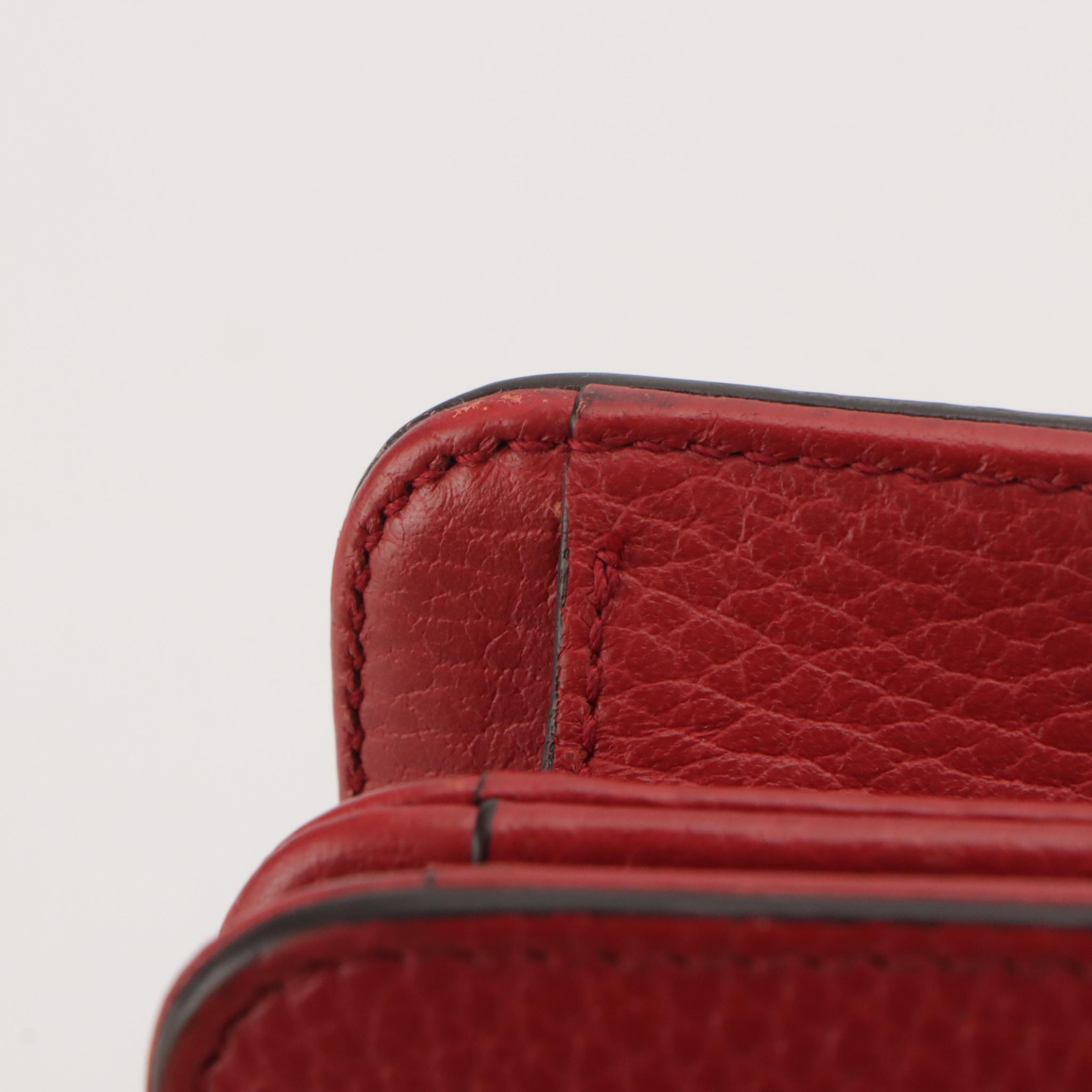 Gucci GG Marmont Chain Link Crossbody Bag in Red Calfskin Leather