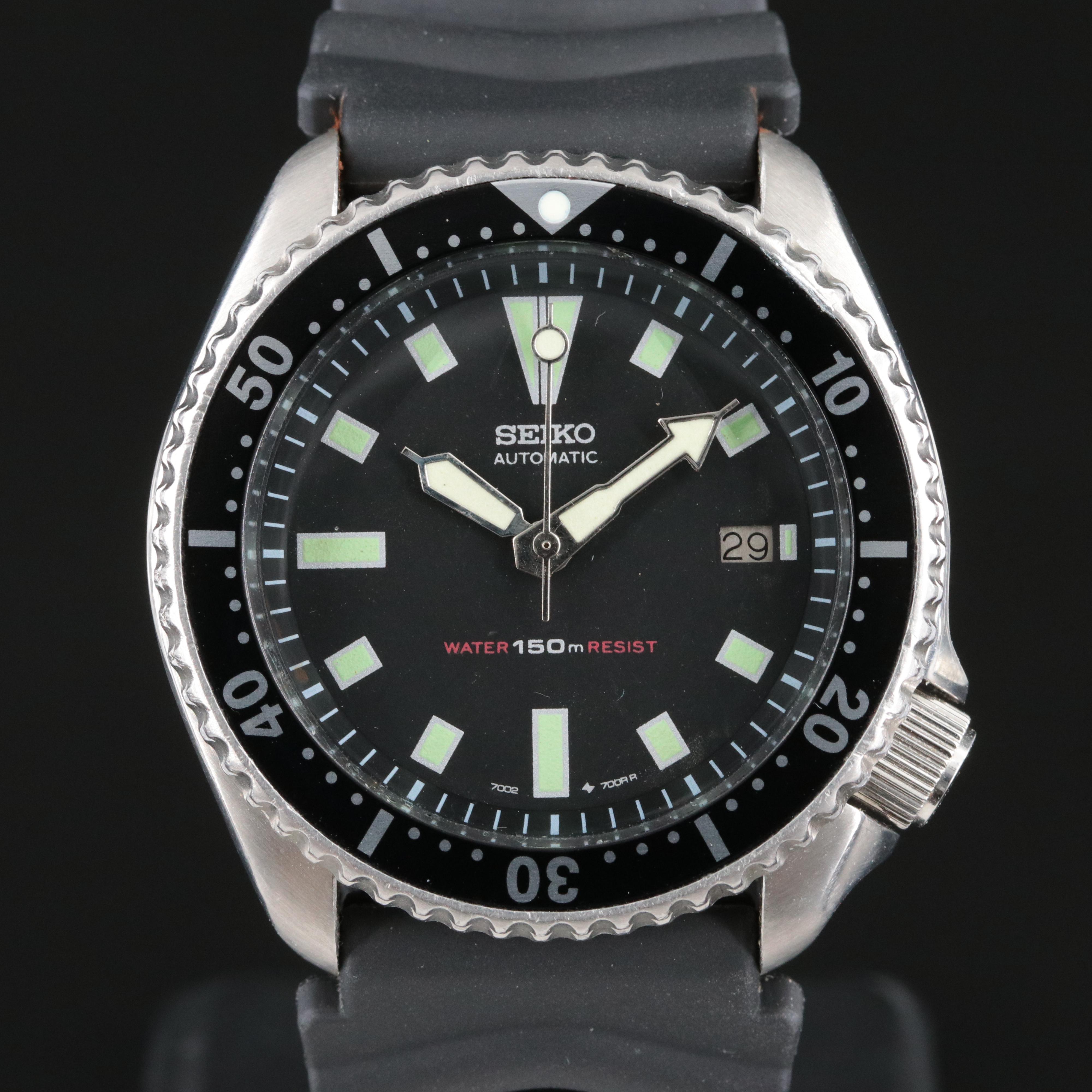 Vintage Seiko 150m Scuba Diver's Stainless Steel Model 7002 Watch