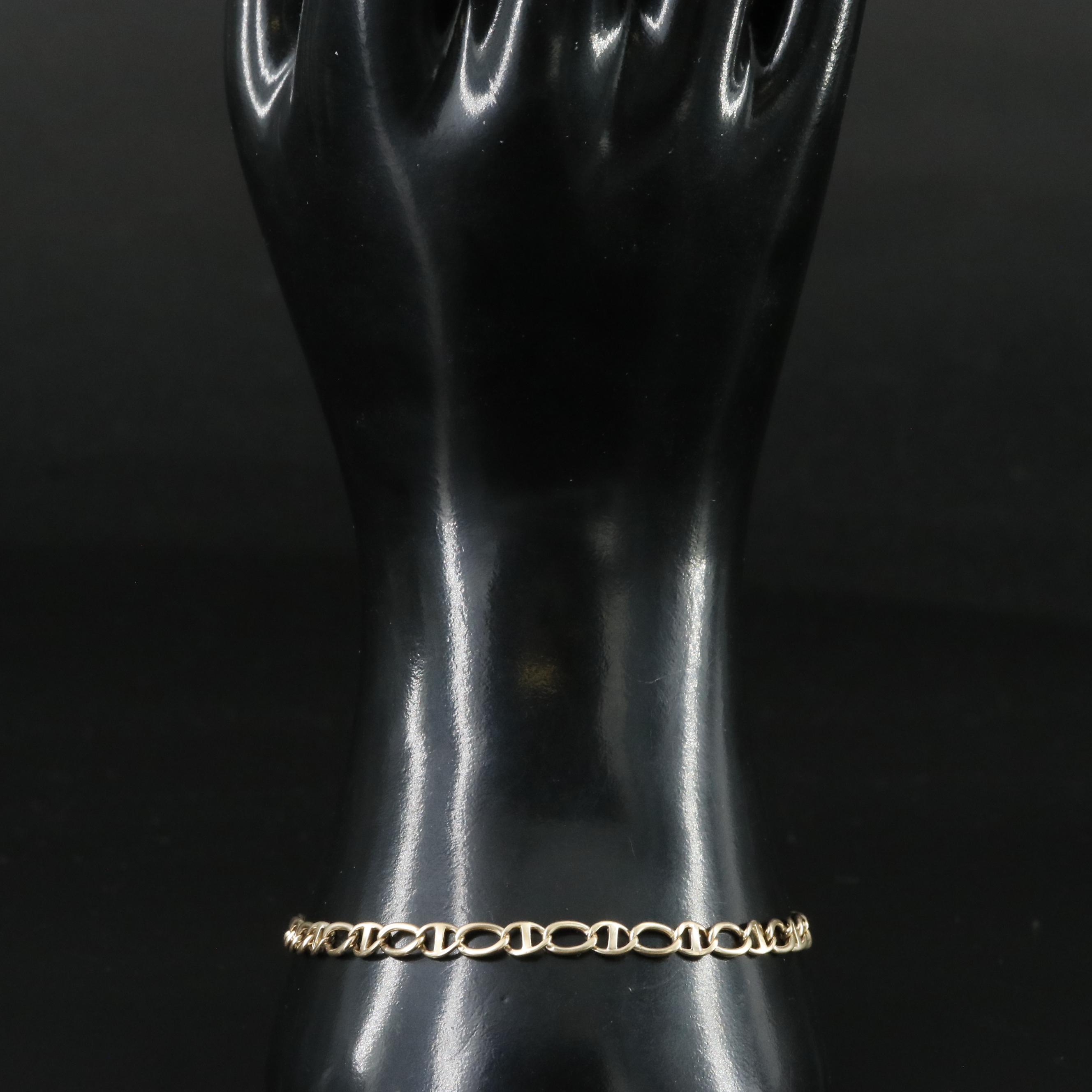 14K Fancy Curb and Mariner Chain Bracelet