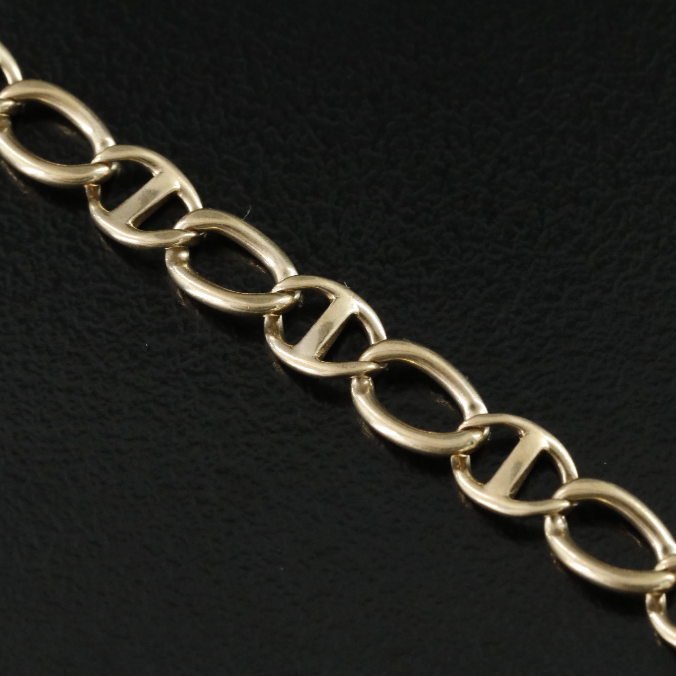 14K Fancy Curb and Mariner Chain Bracelet