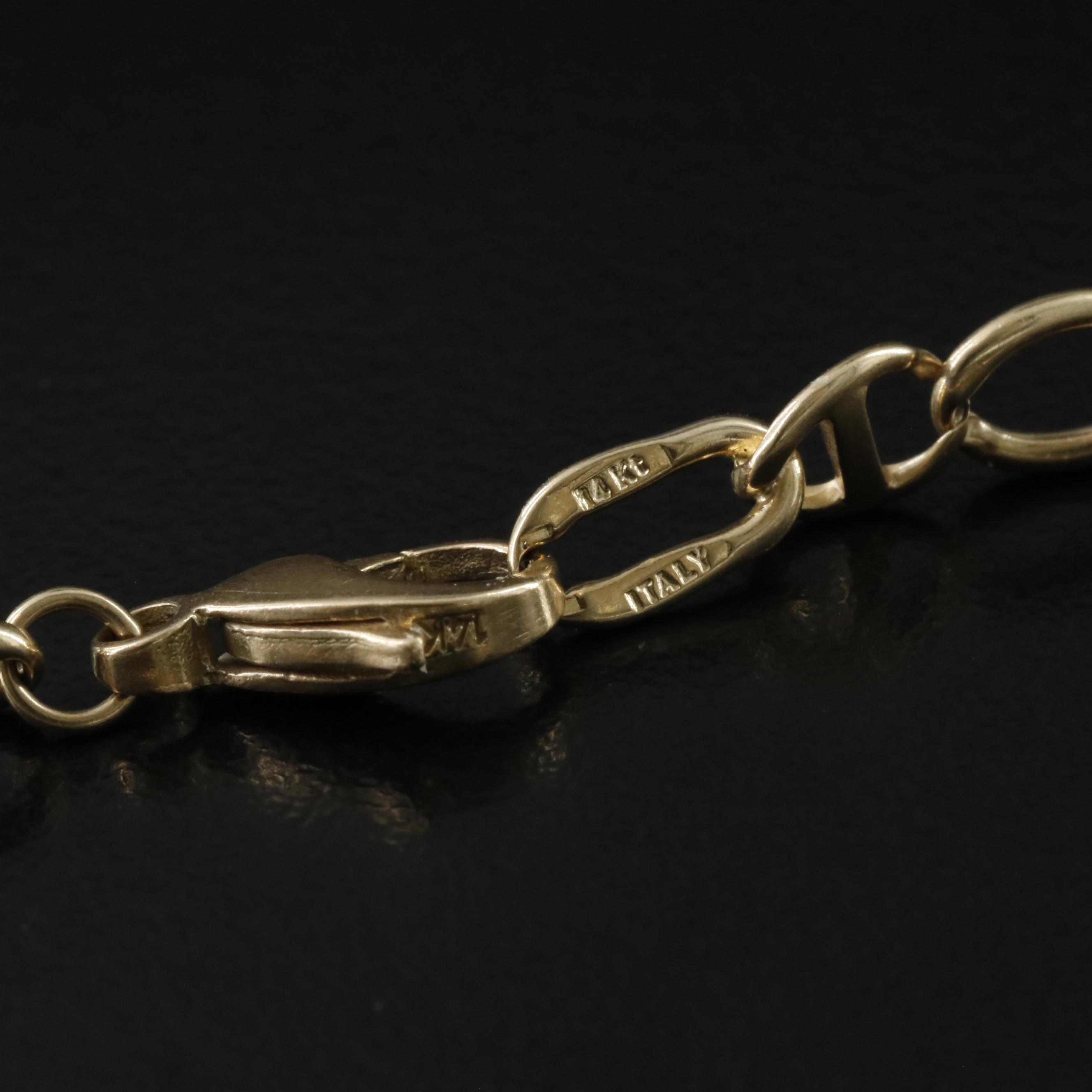 14K Fancy Curb and Mariner Chain Bracelet