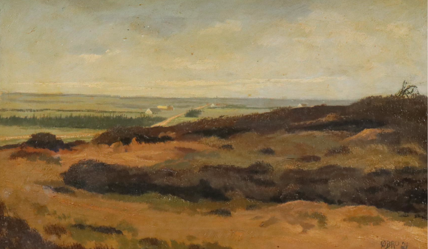 Aage Øbro Oil Painting Landscape, 1921